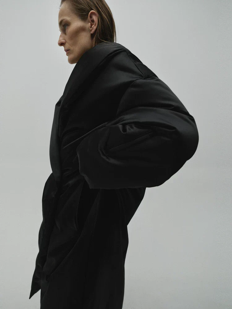 Shawl Collar Puffer Coat - Image 5
