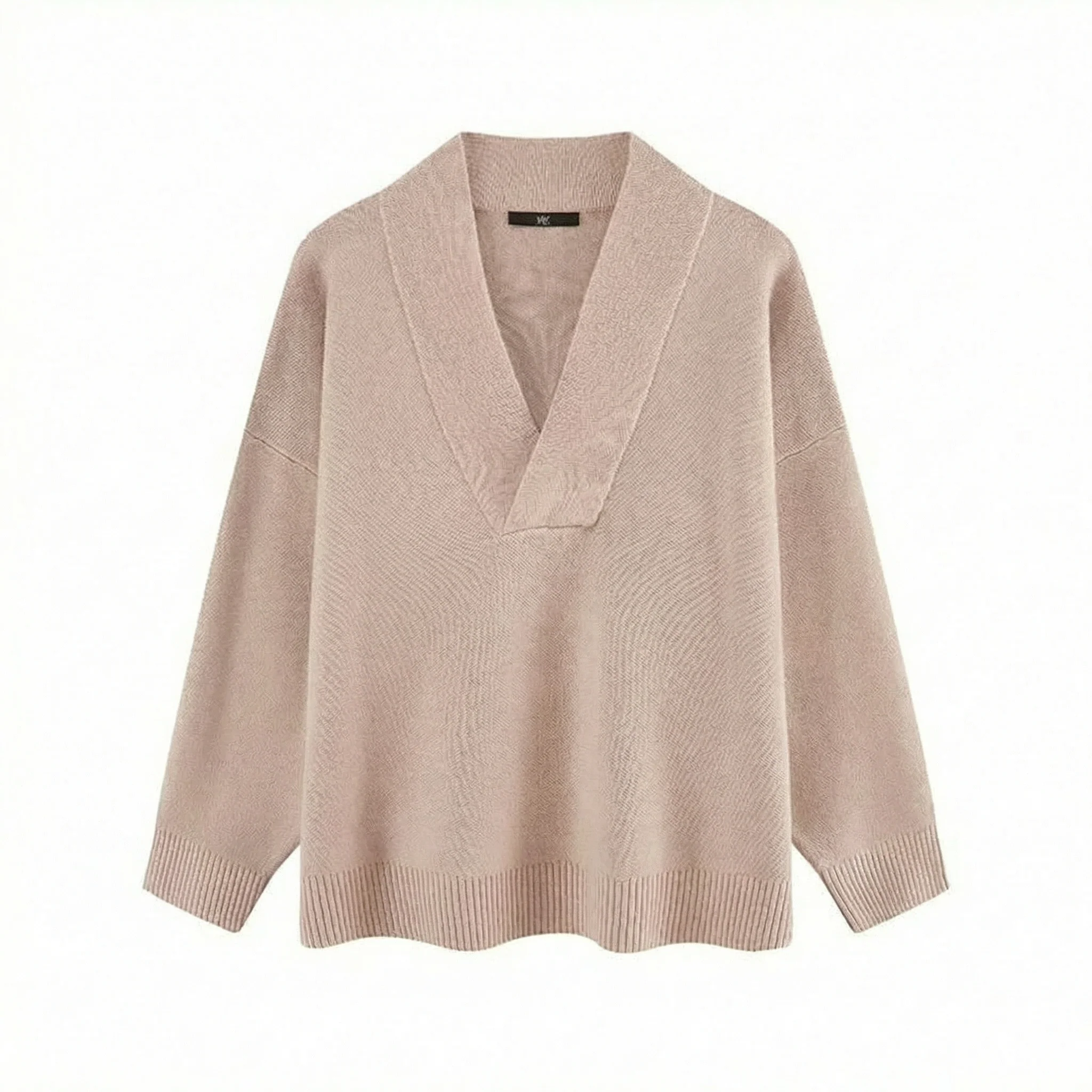 Shawl Collar V Sweater - Image 6