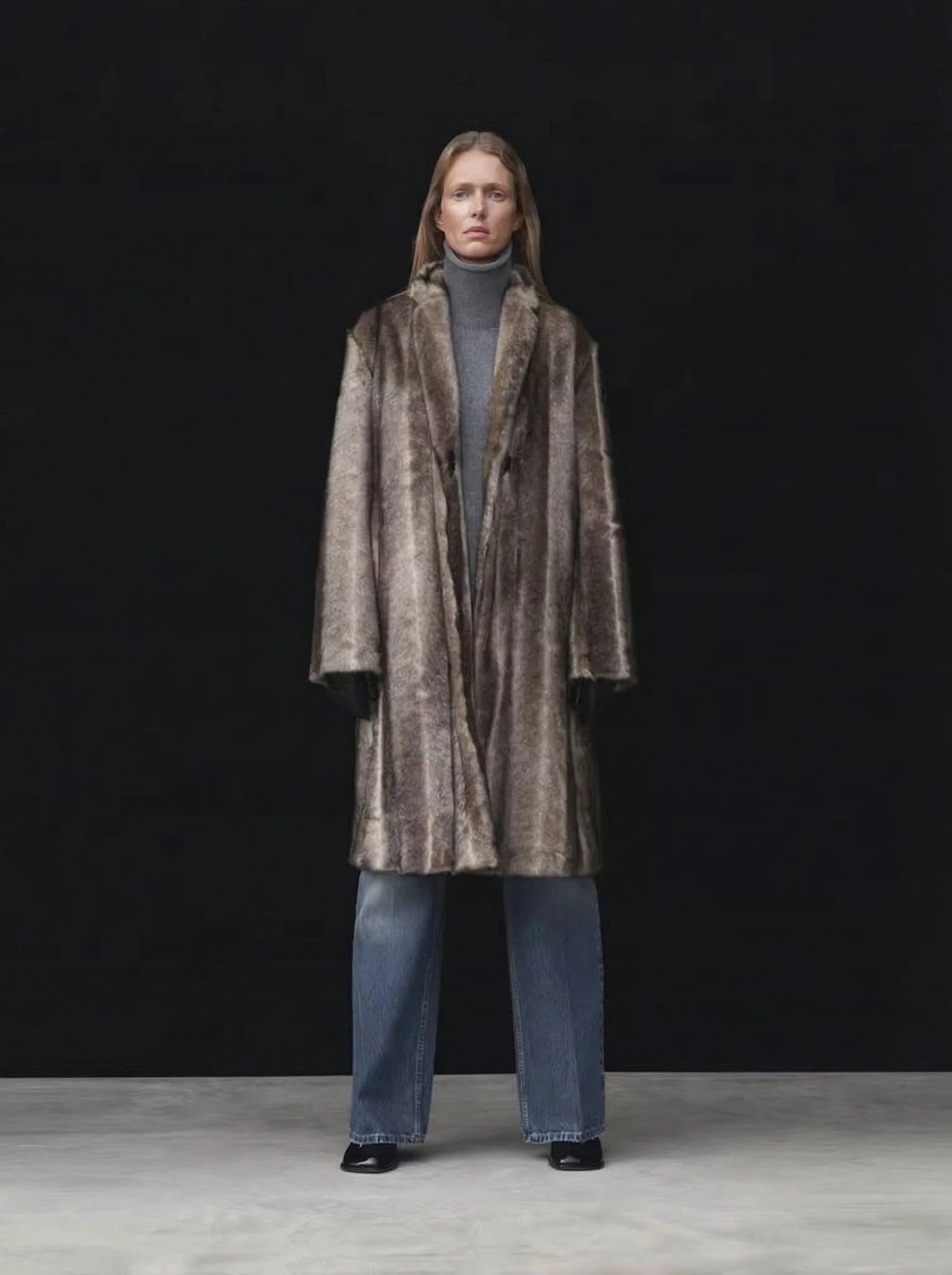 Shawl-Lapel Fur Coat