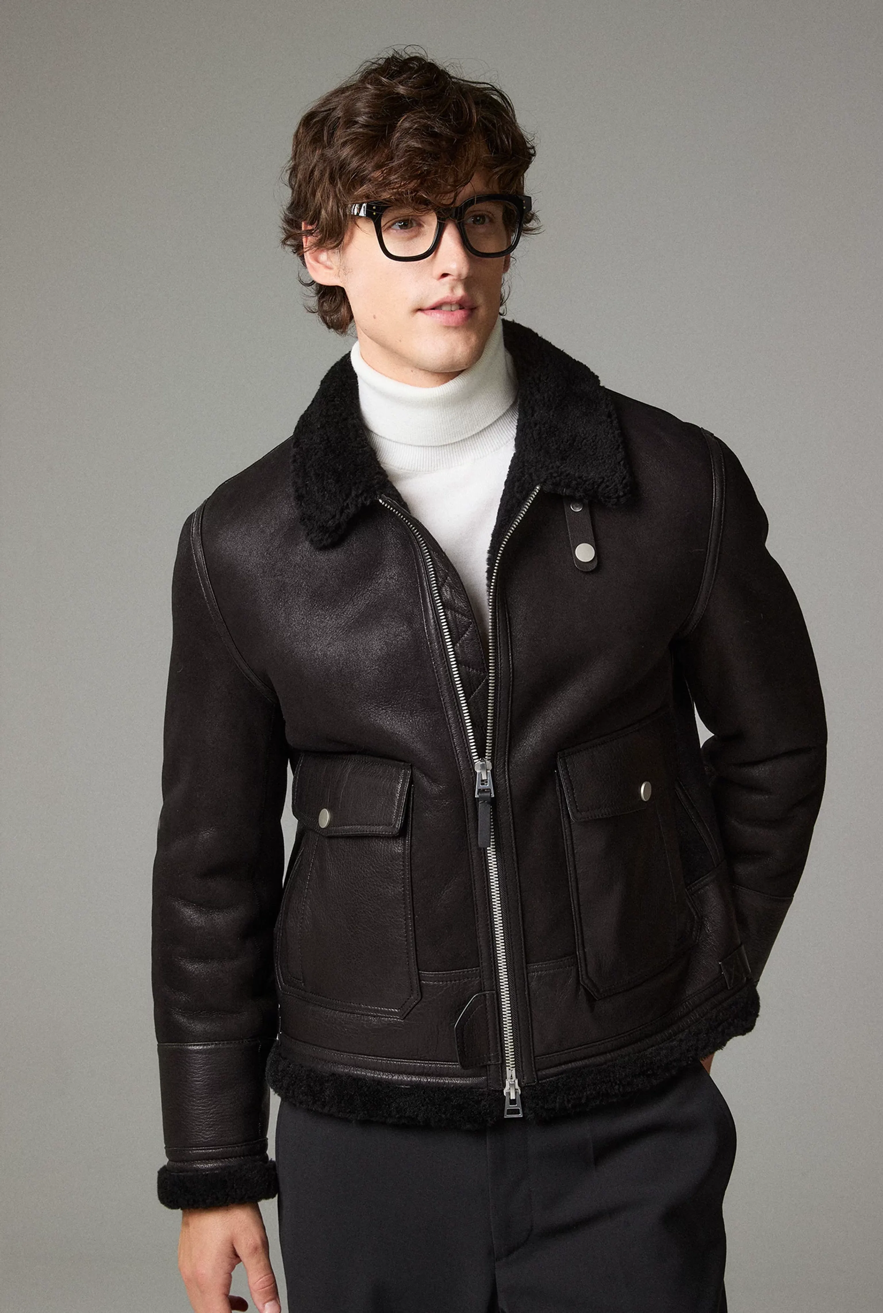 Shearling Aviator Jacket - Image 2