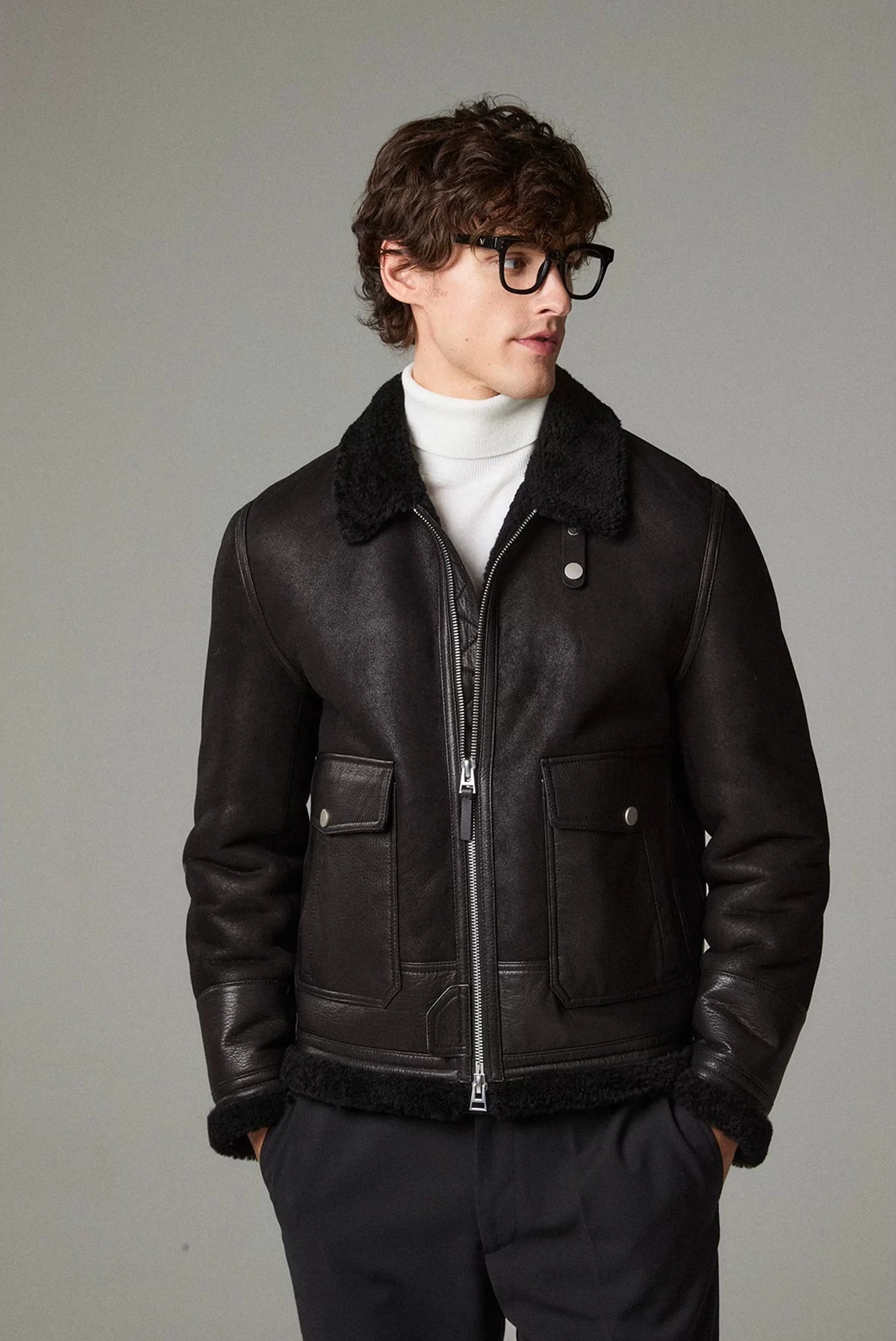 Shearling Aviator Jacket - Image 4