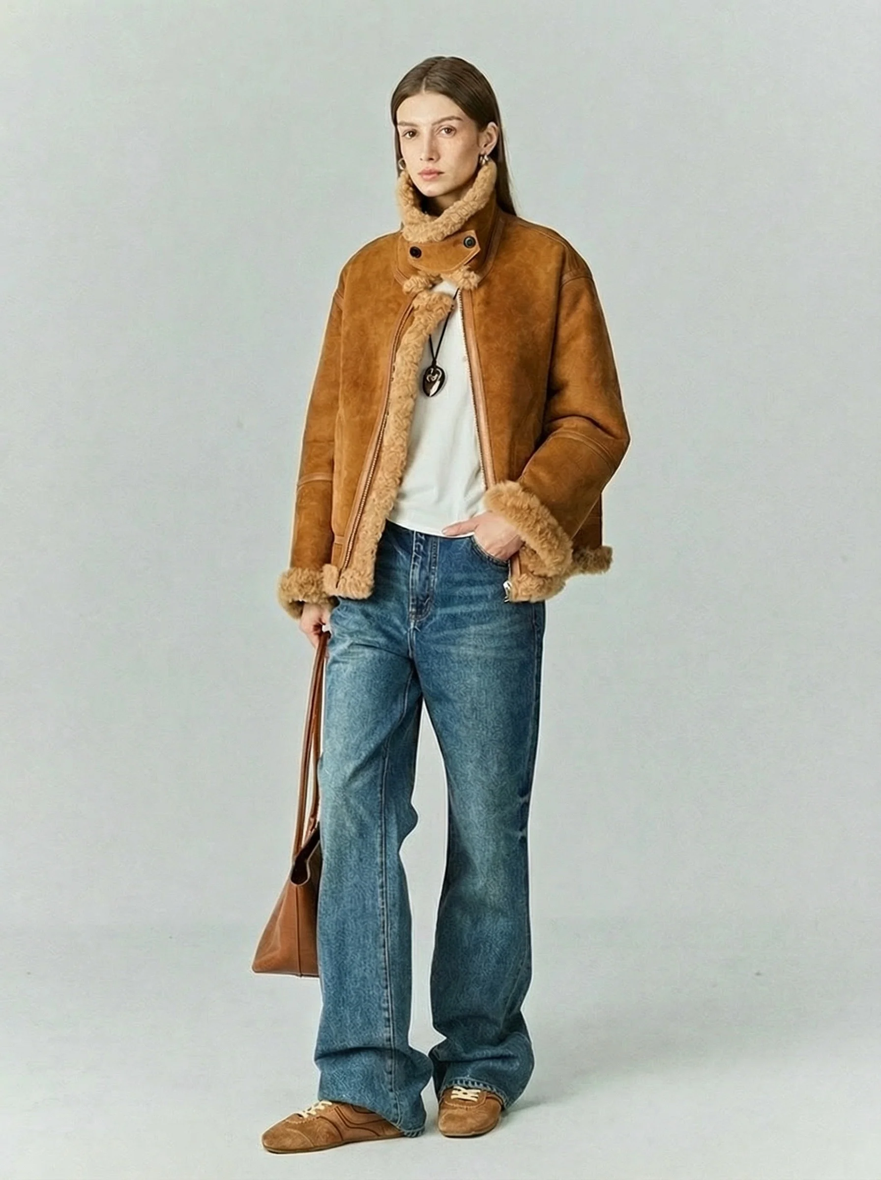 Shearling Aviator Jacket in Italian Suede - Image 6