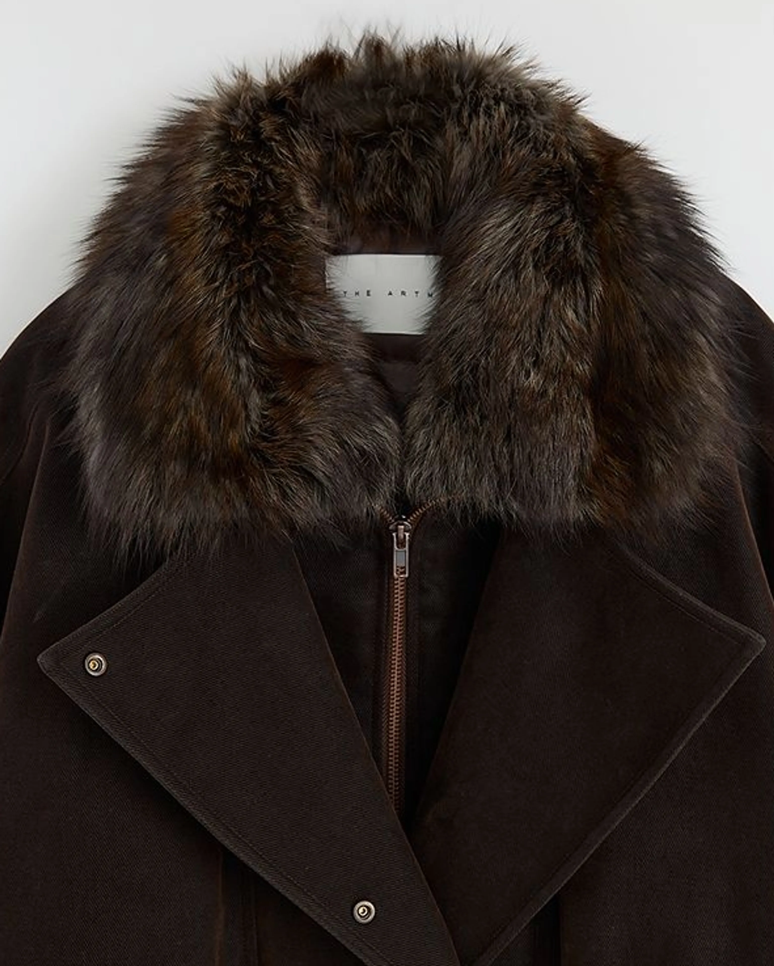 Shearling Collar Wool Down Jacket - Image 6