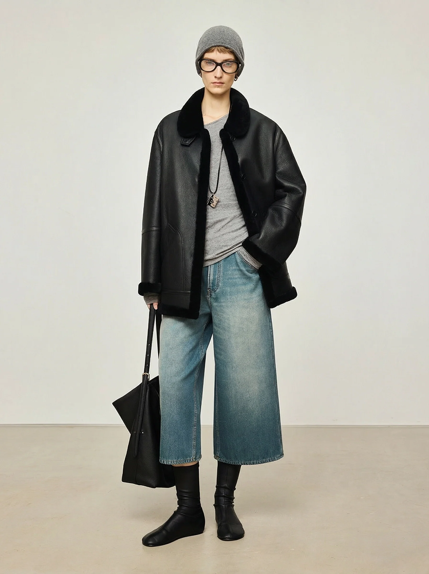 Shearling Leather Jacket - Image 3