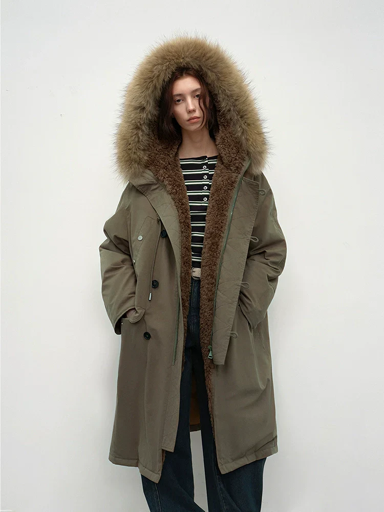 Shearling-Lined Raccoon Fur Hood Down Parka - Image 4