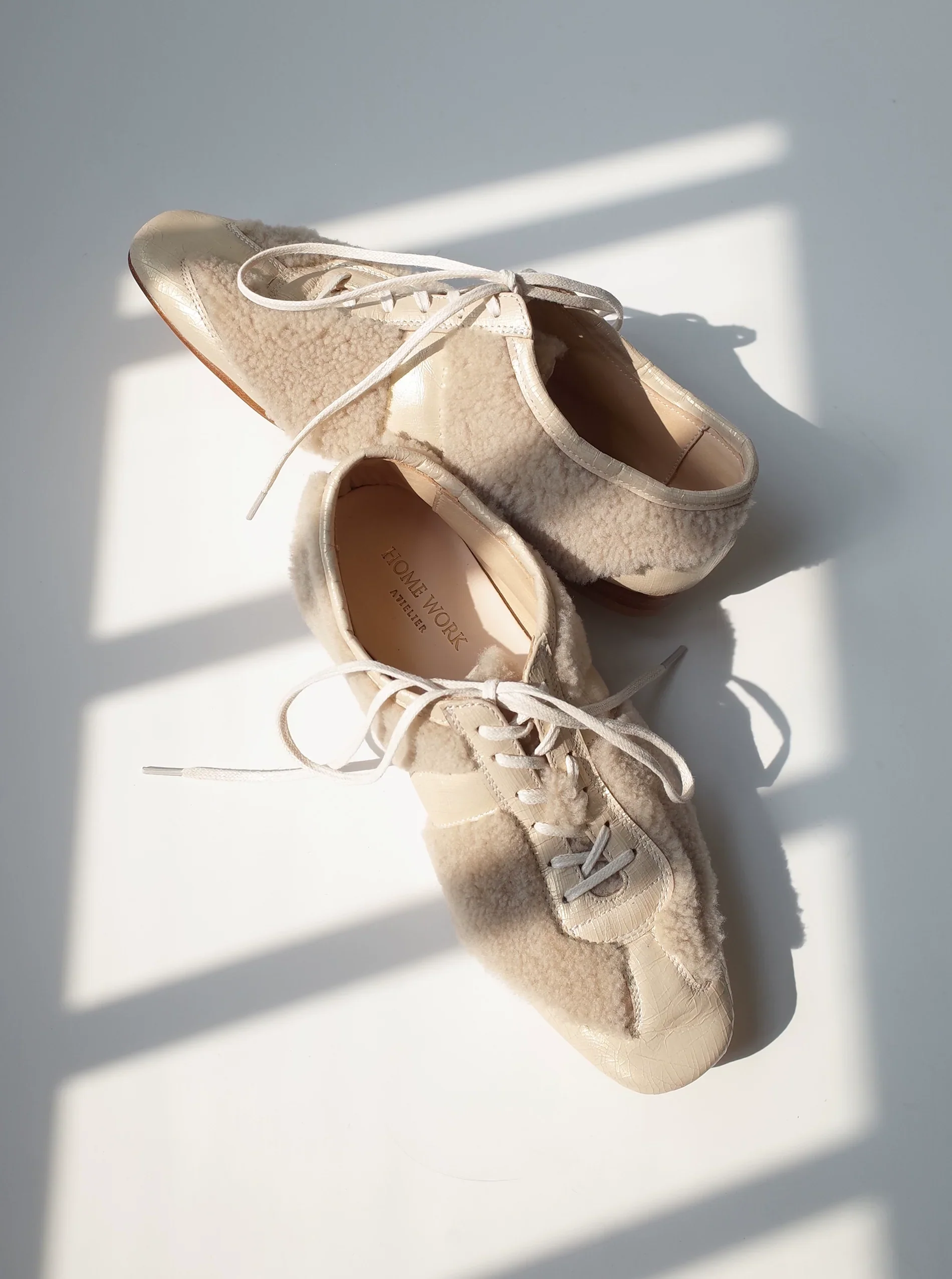 Shearling Patchwork Leather Sneakers