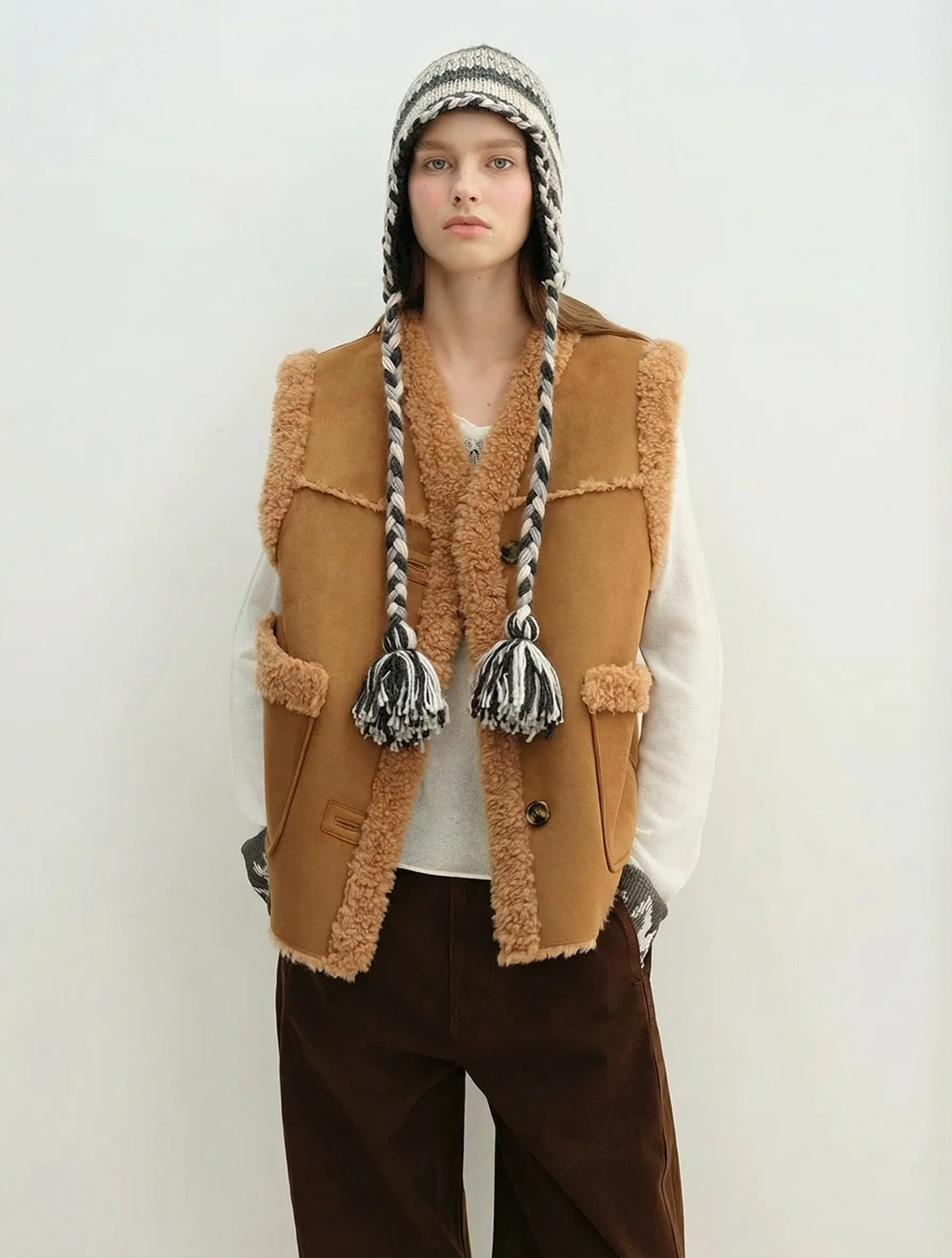 Shearling Trim Vest - Image 5