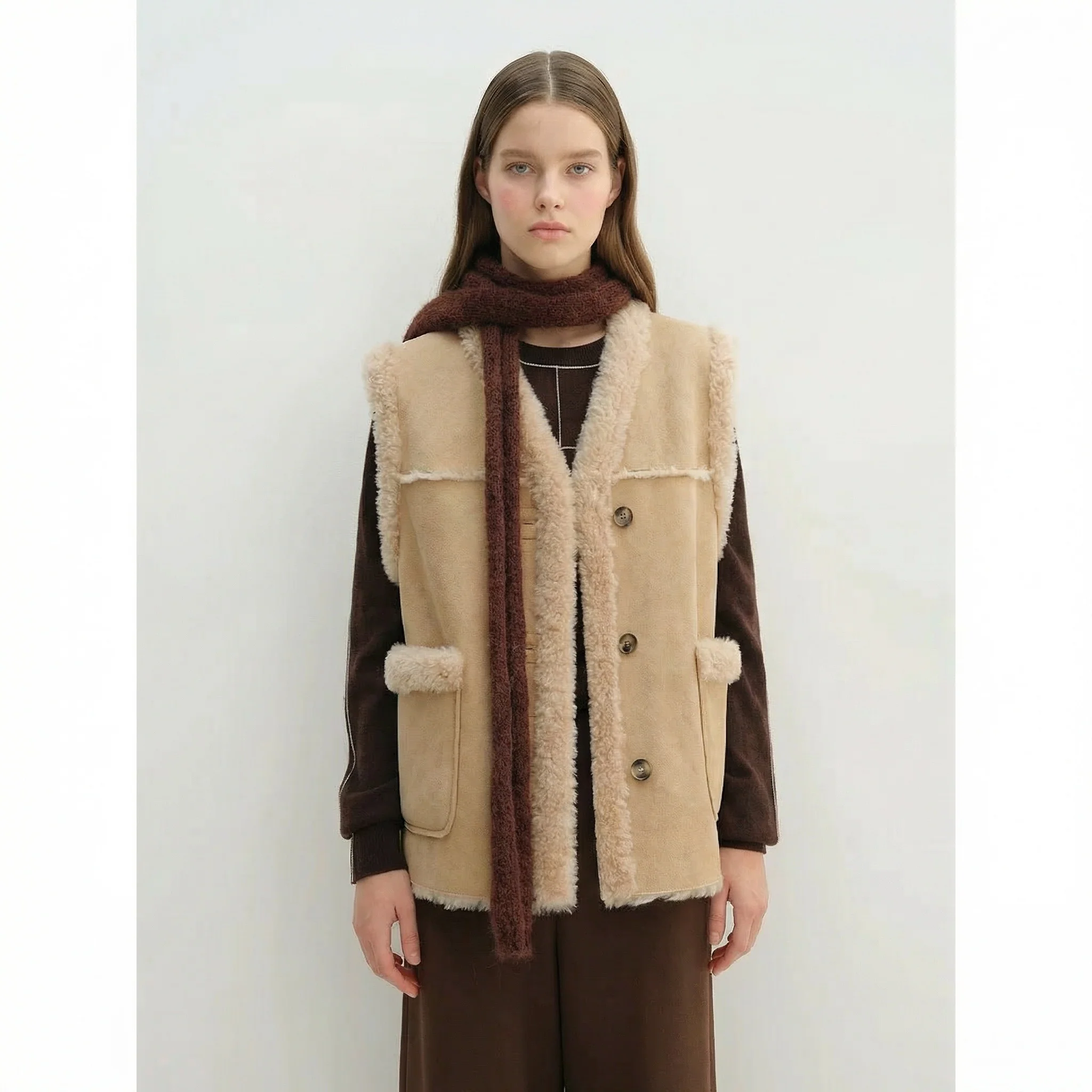 Shearling Trim Vest - Image 7