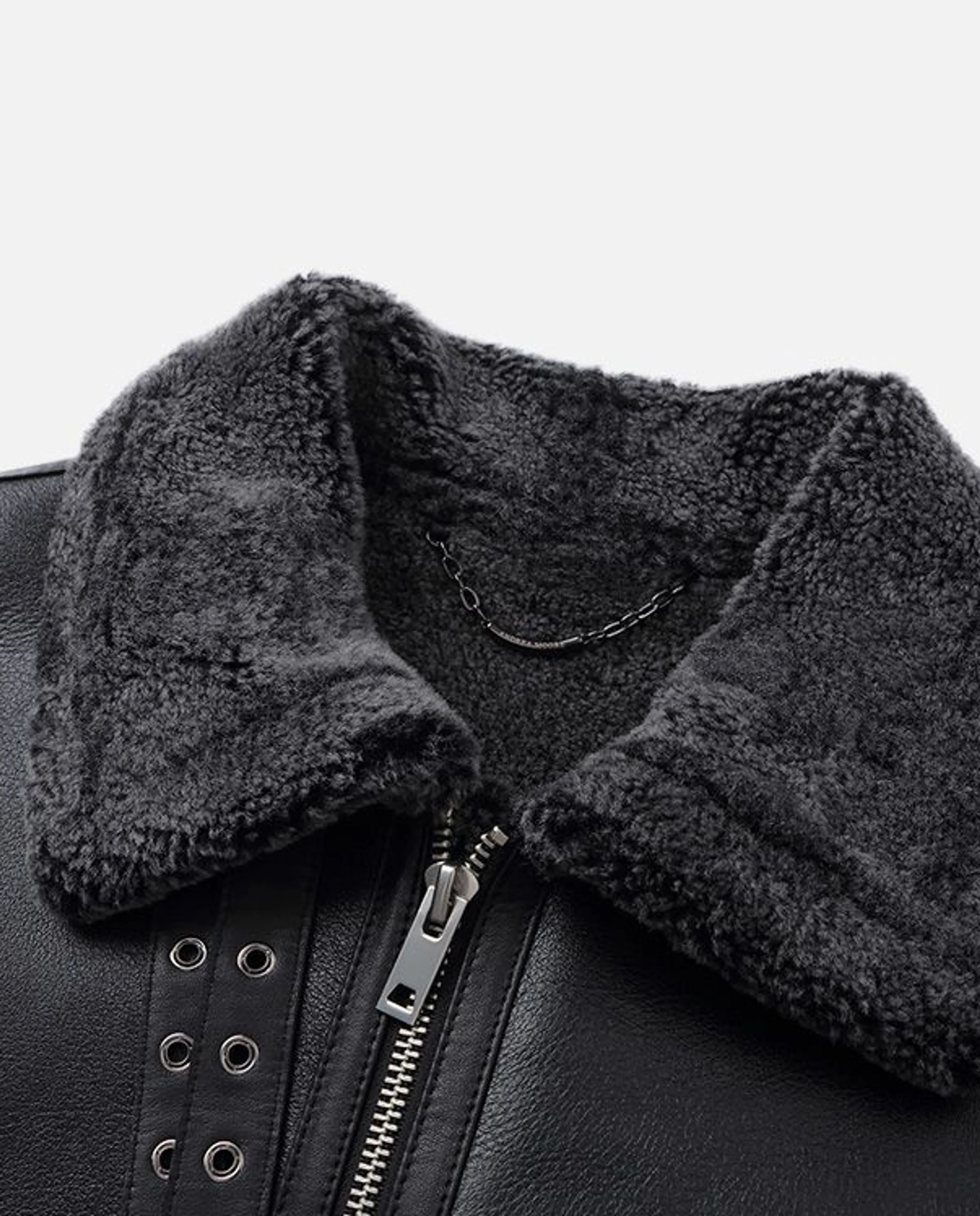 Sheepskin Shearling Aviator Jacket - Image 4