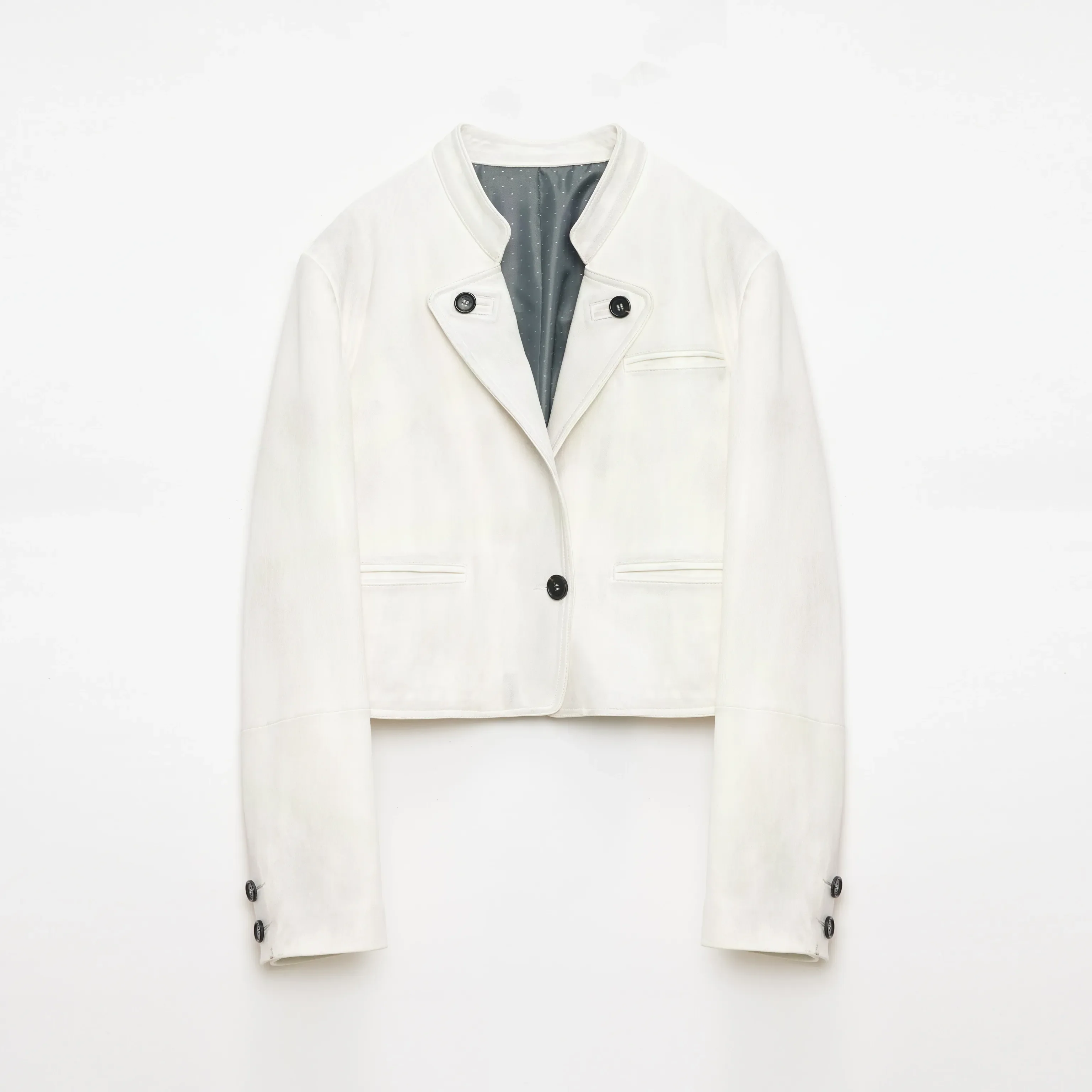 Sheepskin Stand Collar Jacket - Image 5