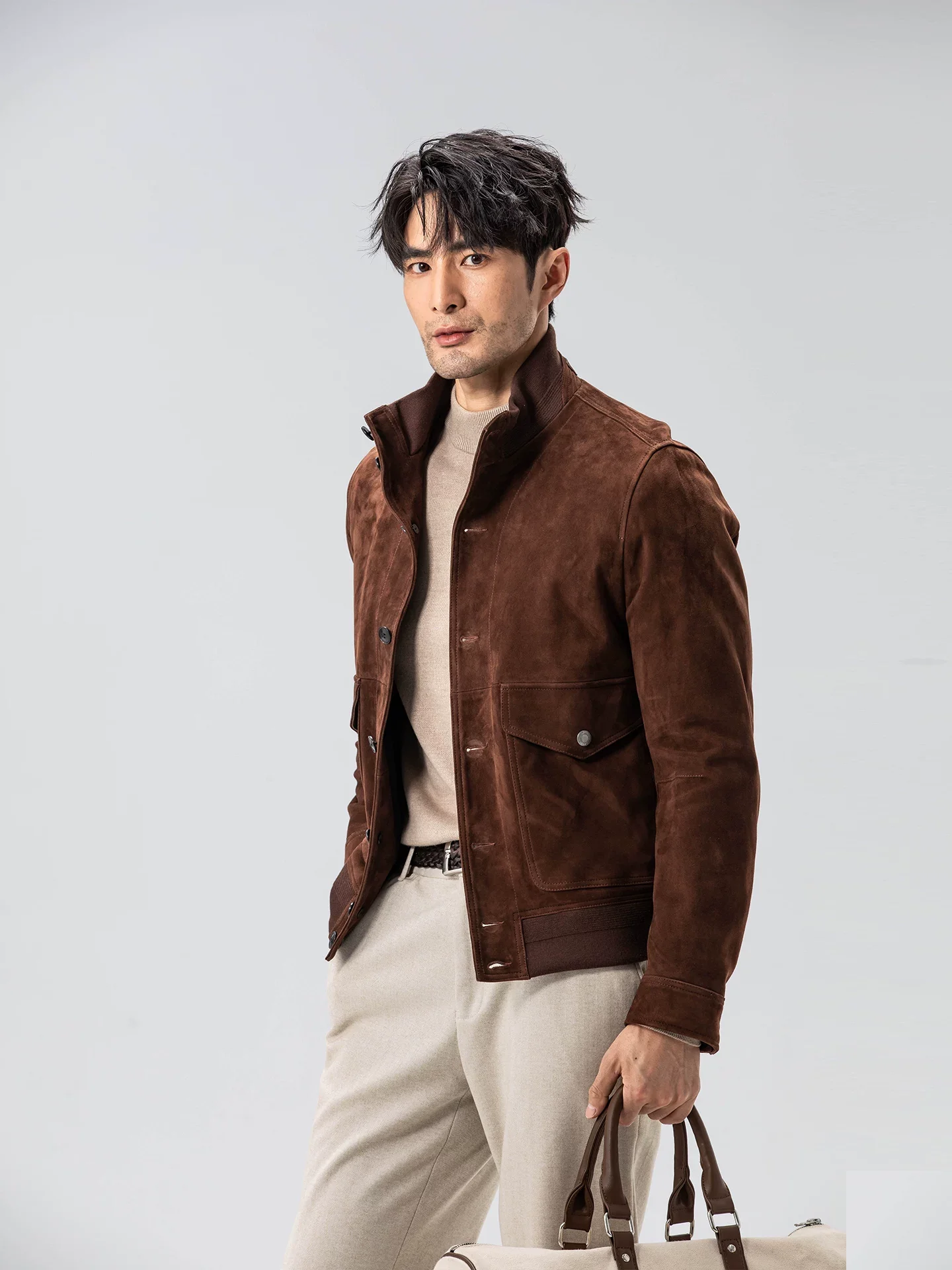 Sheepskin Suede Harrington Jacket - Image 3