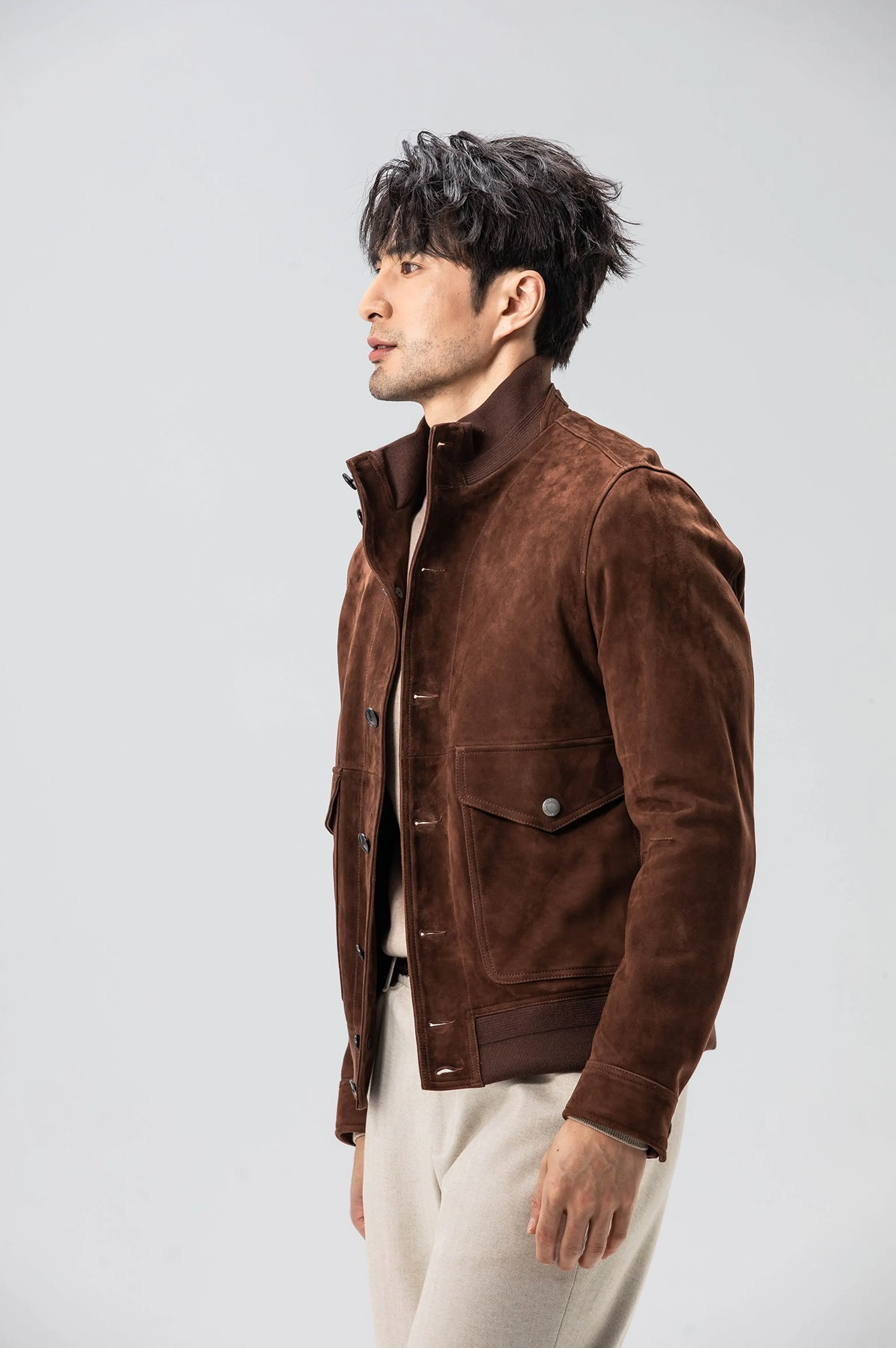 Sheepskin Suede Harrington Jacket - Image 4
