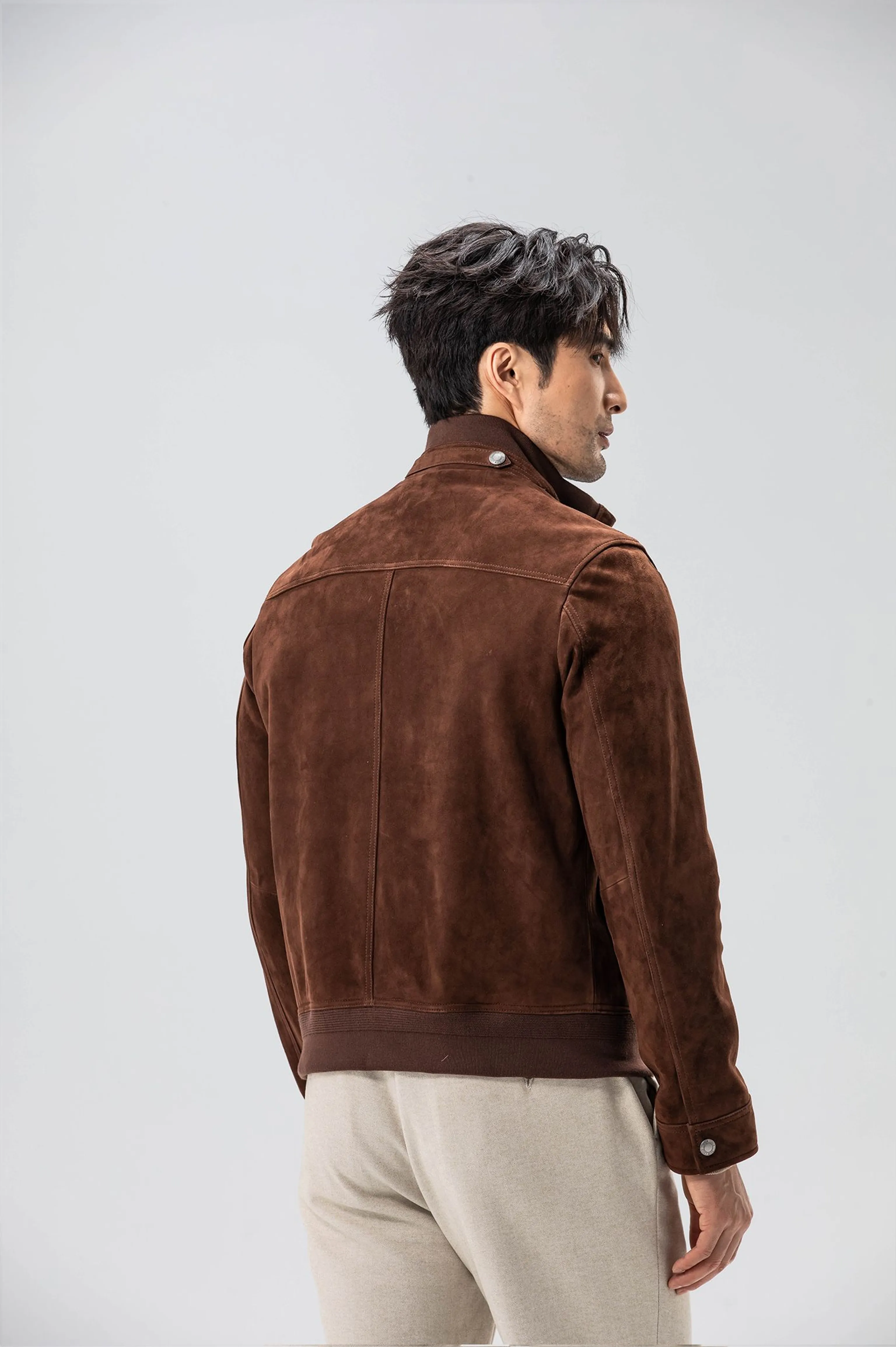 Sheepskin Suede Harrington Jacket - Image 7