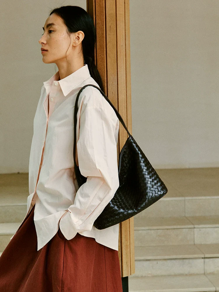 Sheepskin Woven Hobo Tote - Image 4