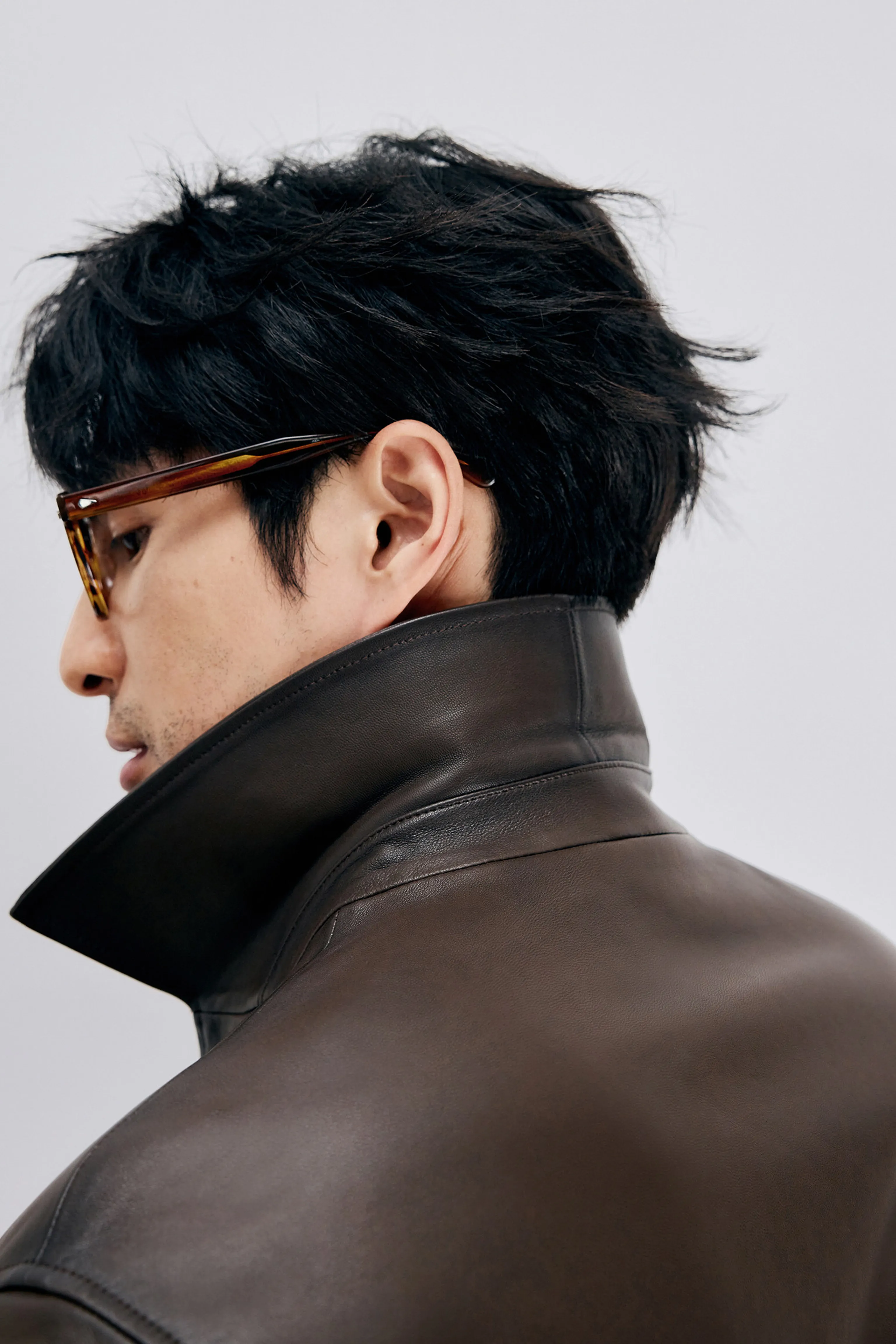 Sheepskin Zip Bomber Jacket - Image 5