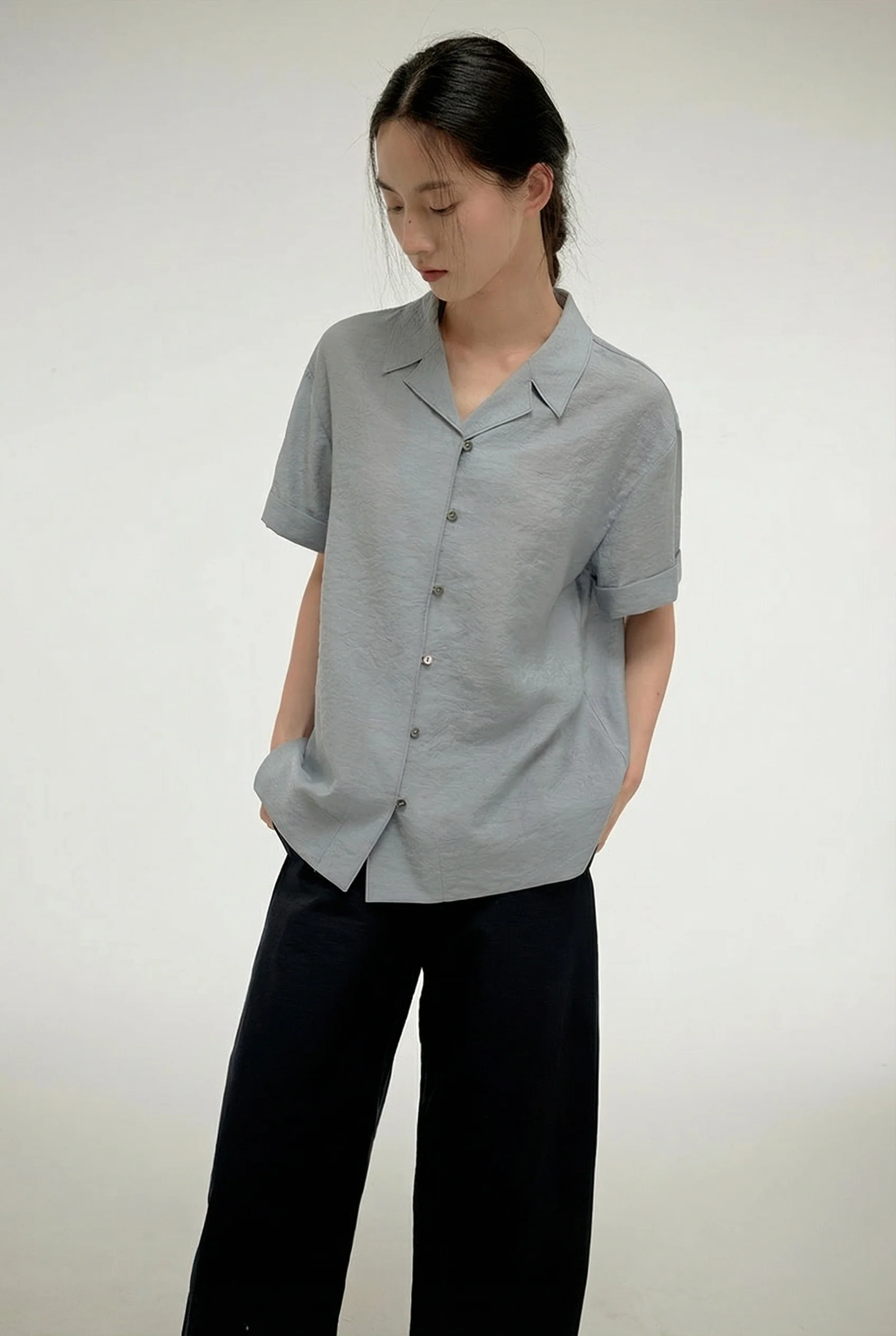 Sheer Camp-Collar Shirt