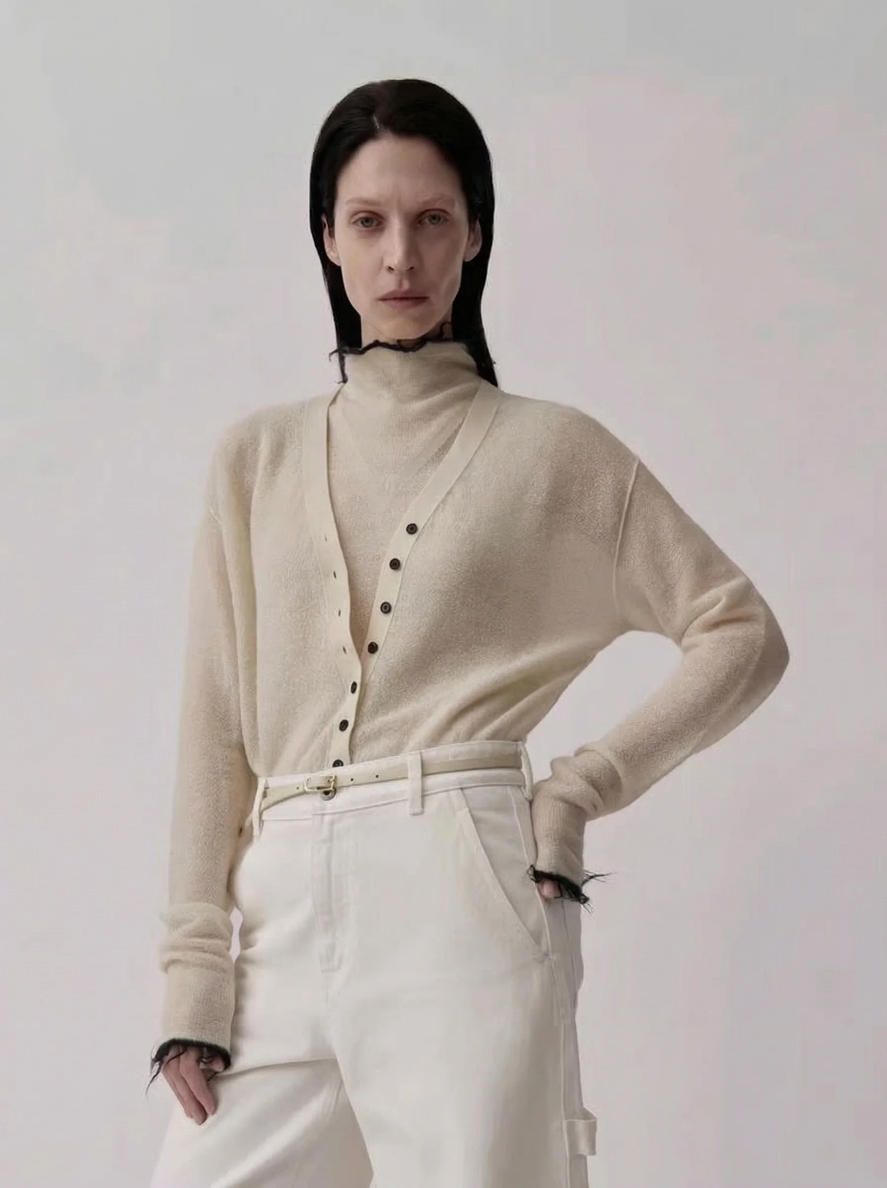 Sheer Mohair Cardigan