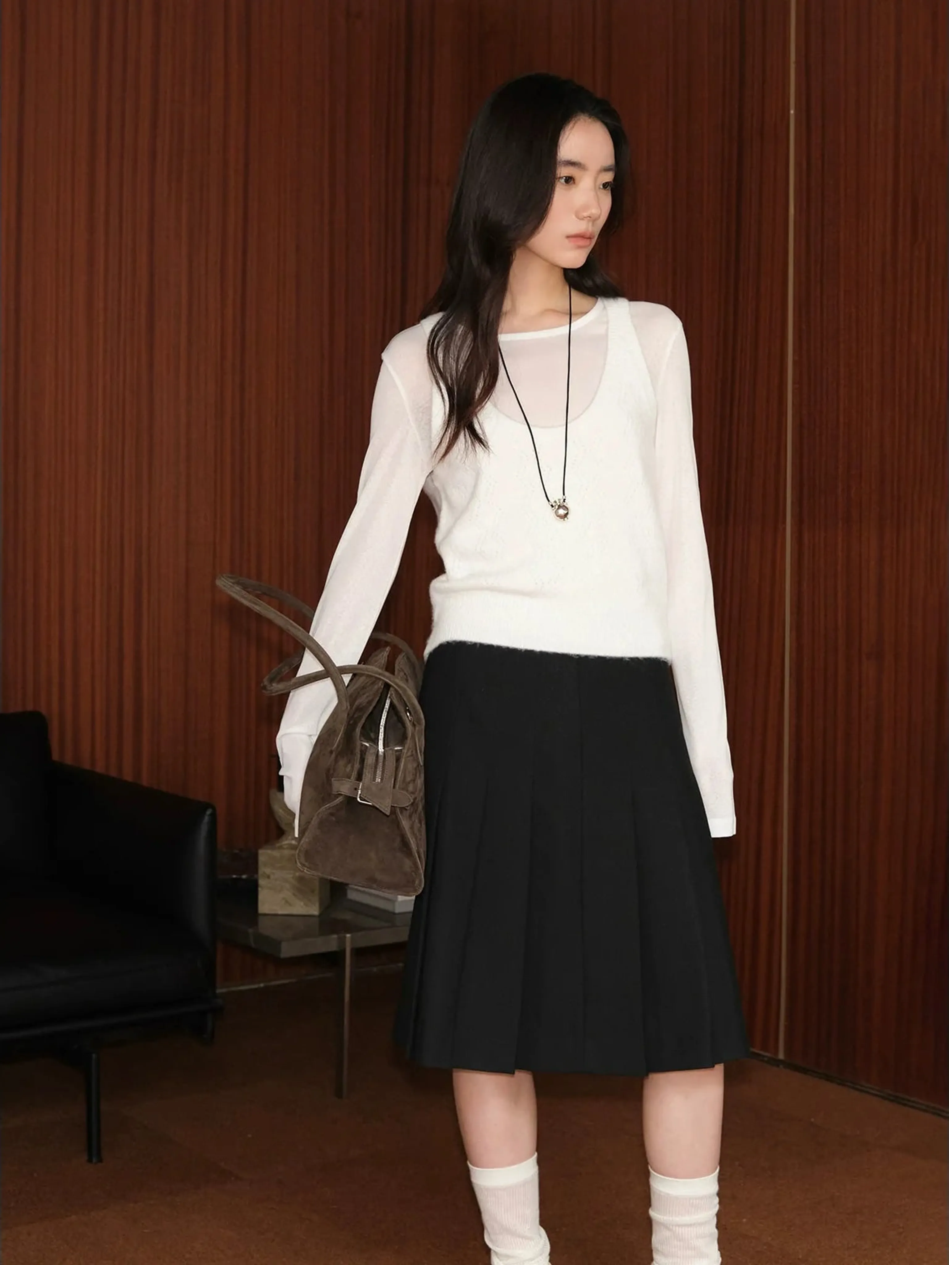 Sheer Print Long-Sleeve Top - Image 2