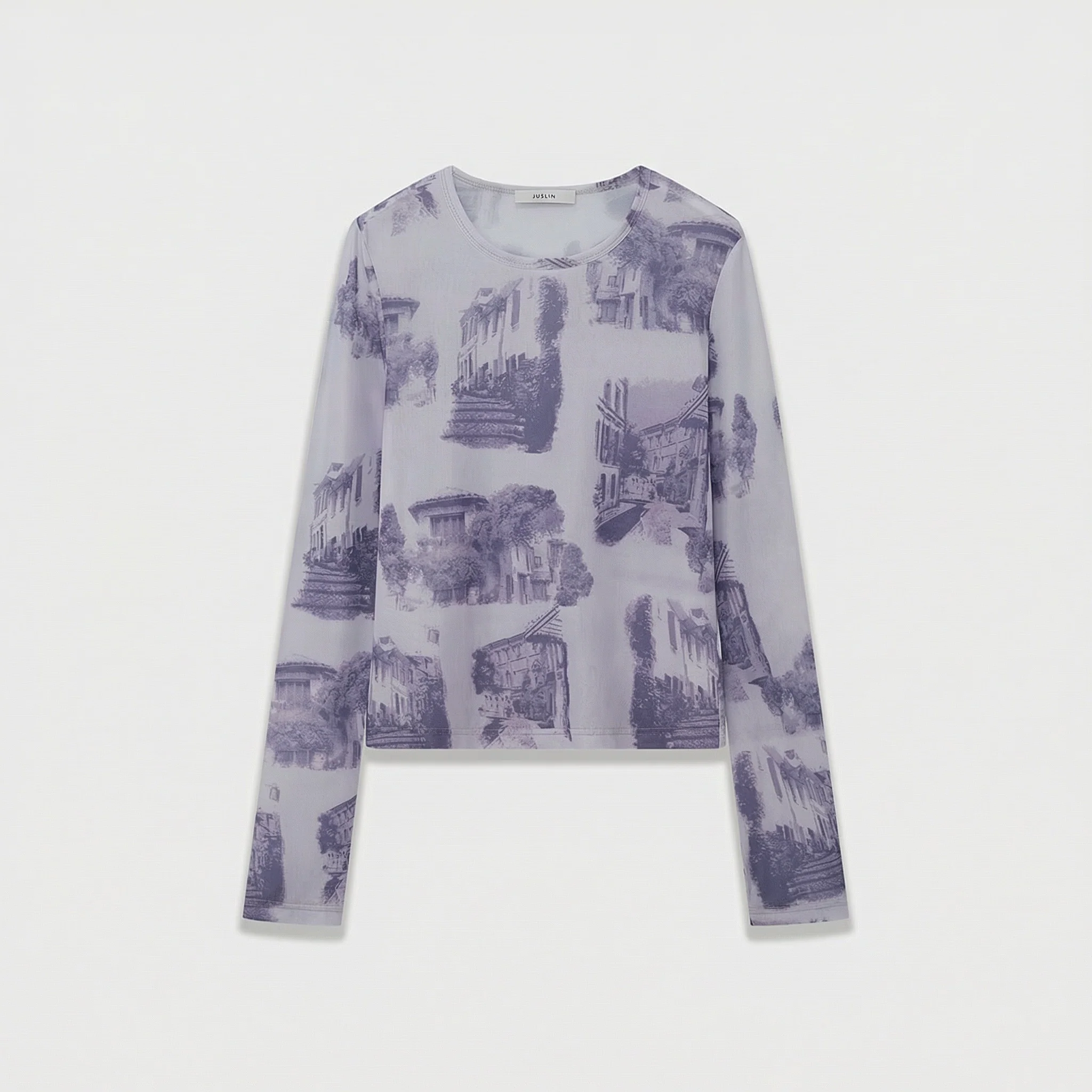 Sheer Print Long-Sleeve Top - Image 7