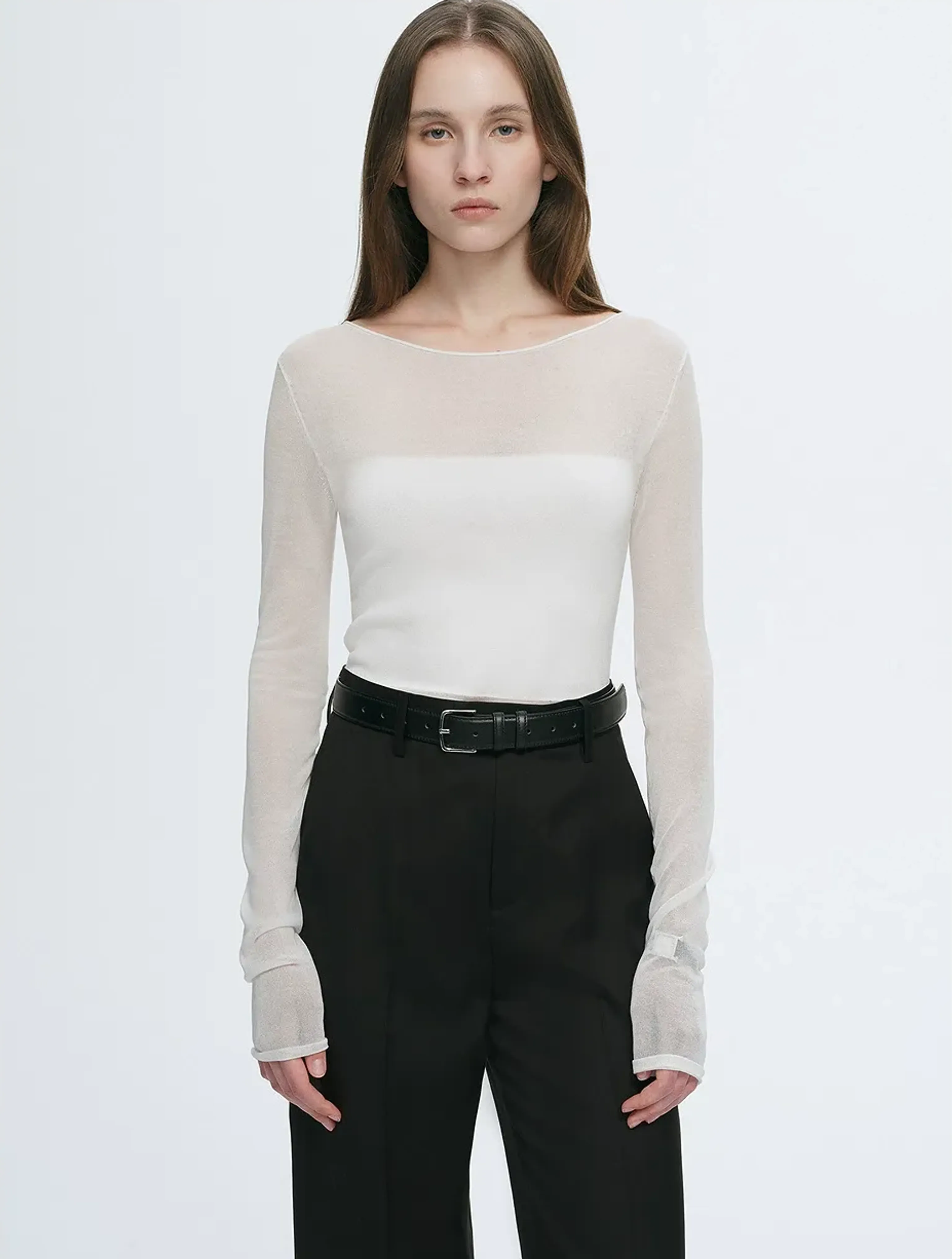 Sheer Splice Slim Tee - Image 6