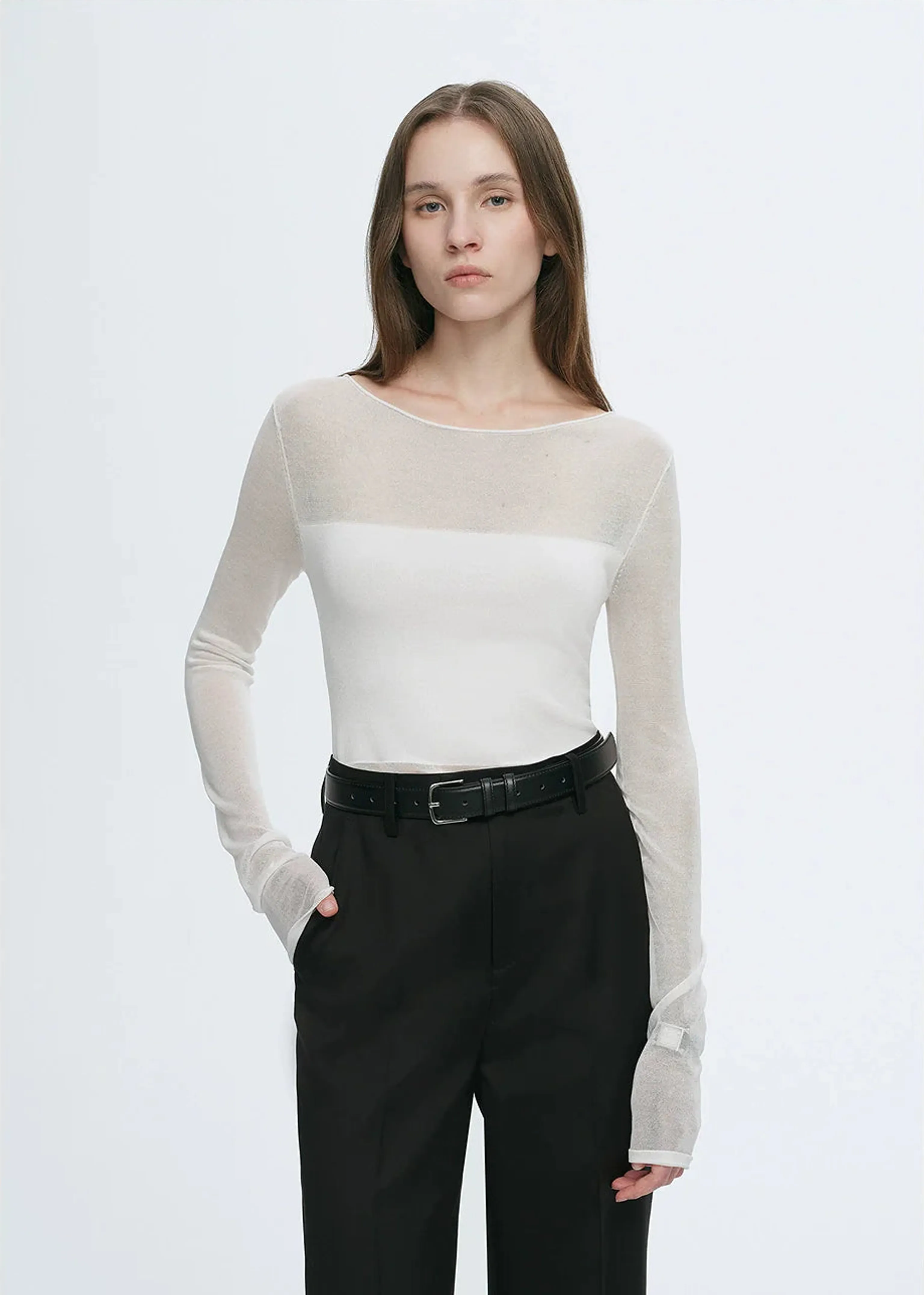 Sheer Splice Slim Tee - Image 8