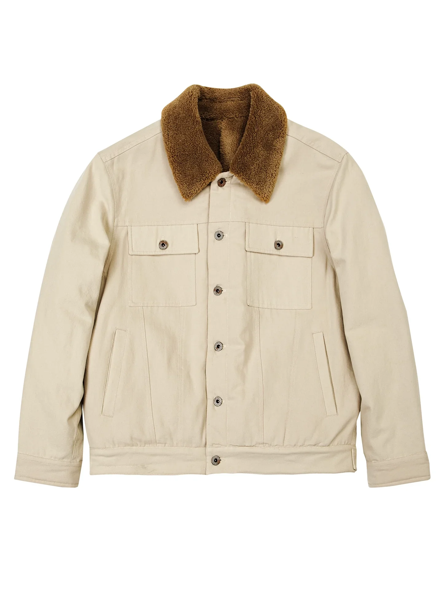 Sherpa Collar Canvas Trucker Jacket - Image 4