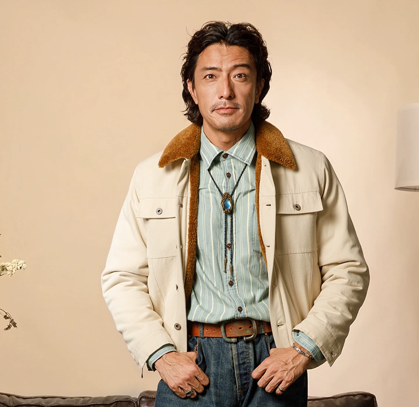 Sherpa Collar Canvas Trucker Jacket - Image 5