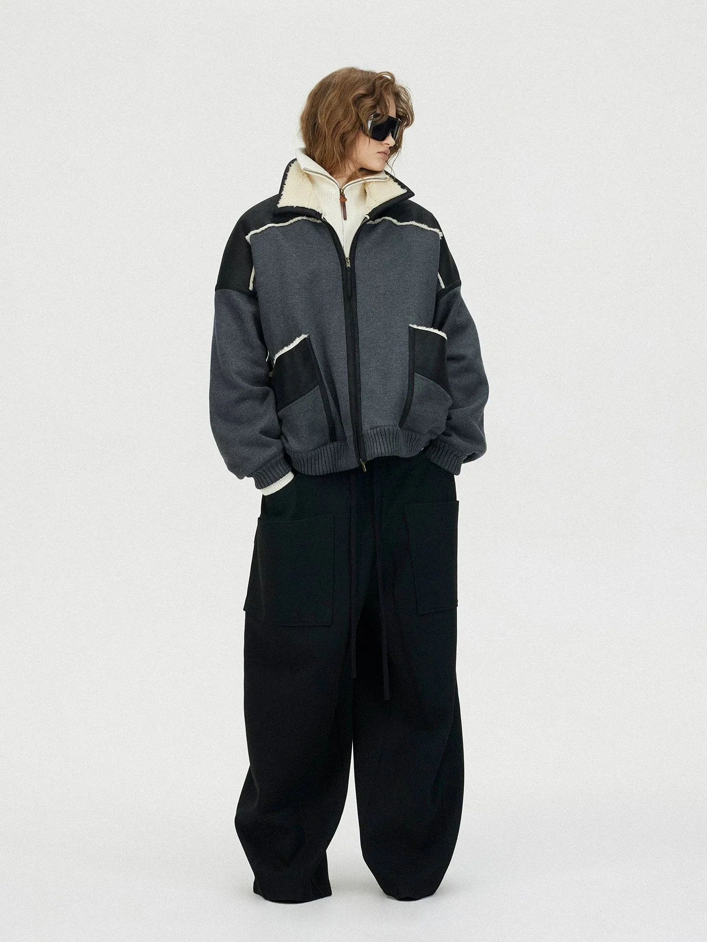 Sherpa Collar Zip Jacket - Image 2