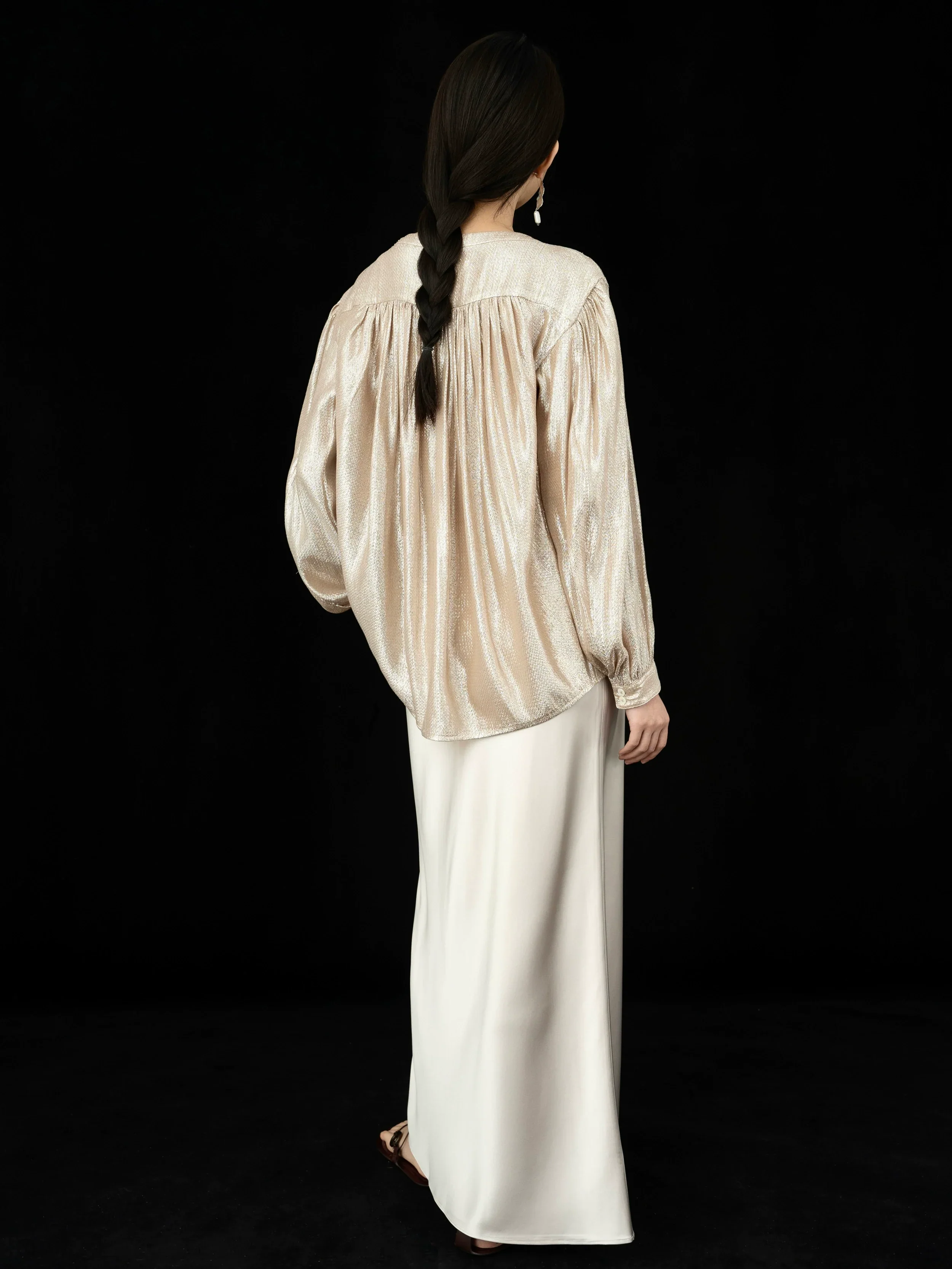 Shimmering Loose Fit Blouse - Image 2