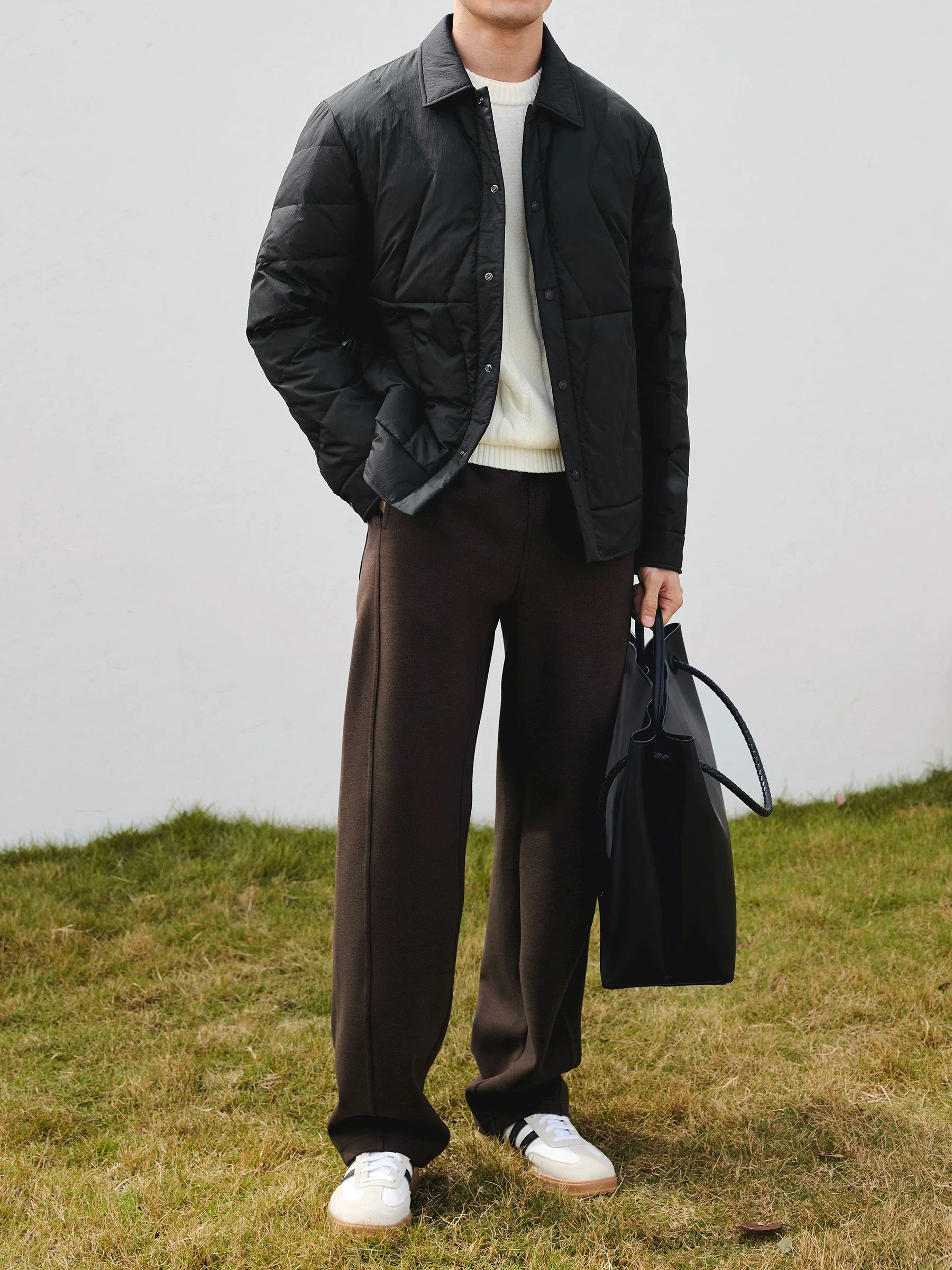 Shirt-Collar Quilted Goose Down Jacket - Image 3