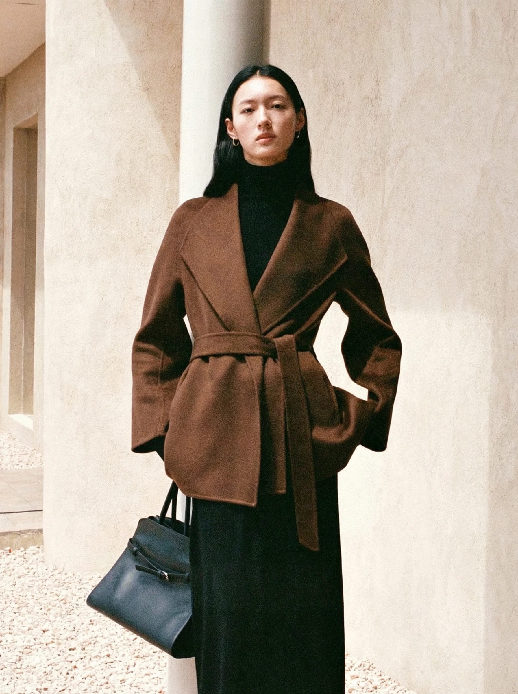Short Cashmere Wrap Coat - Image 2