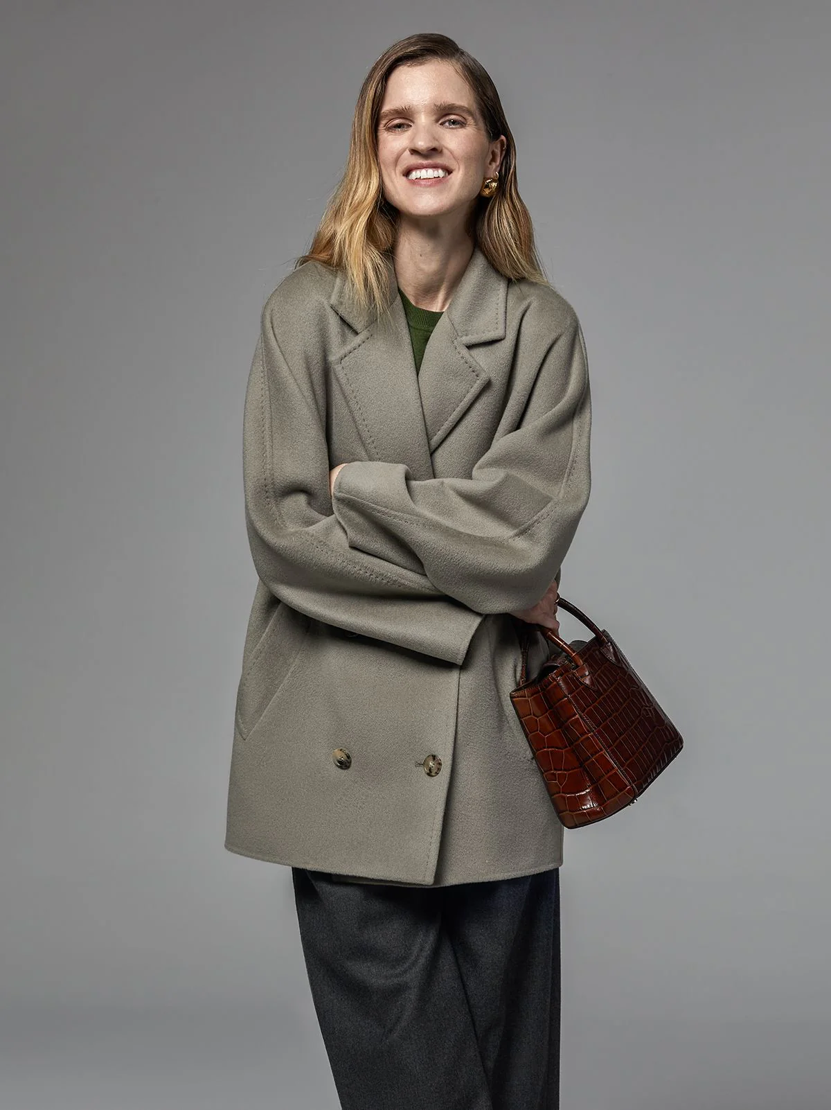 Short Double-Breasted Wool Coat - Image 2