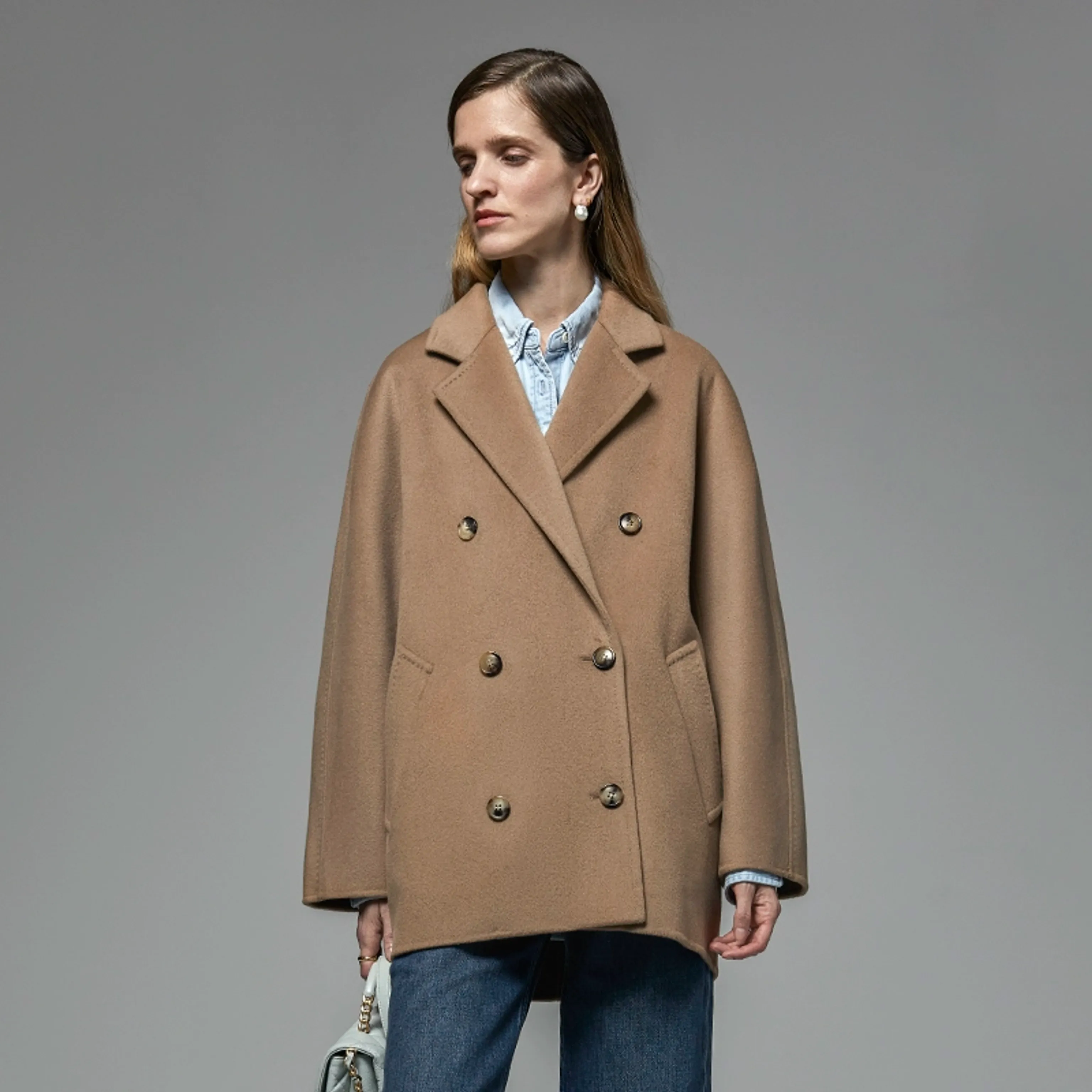 Short Double-Breasted Wool Coat - Image 7