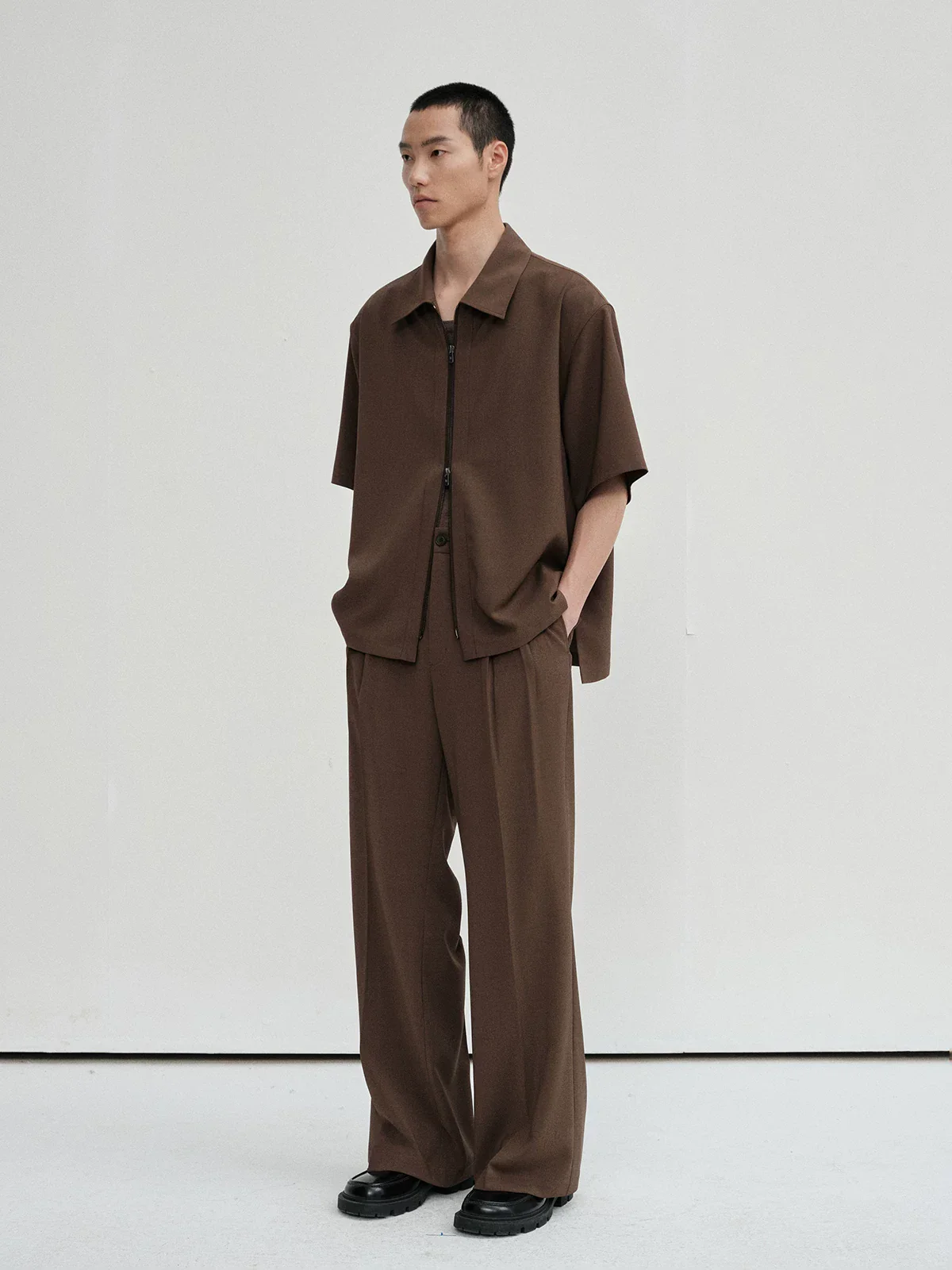 Short-Sleeve Two-Way Zip Overshirt - Image 2