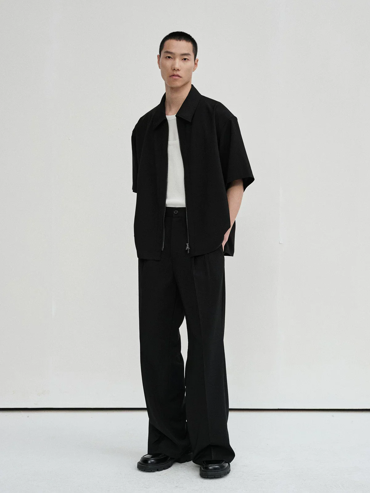 Short-Sleeve Two-Way Zip Overshirt - Image 4