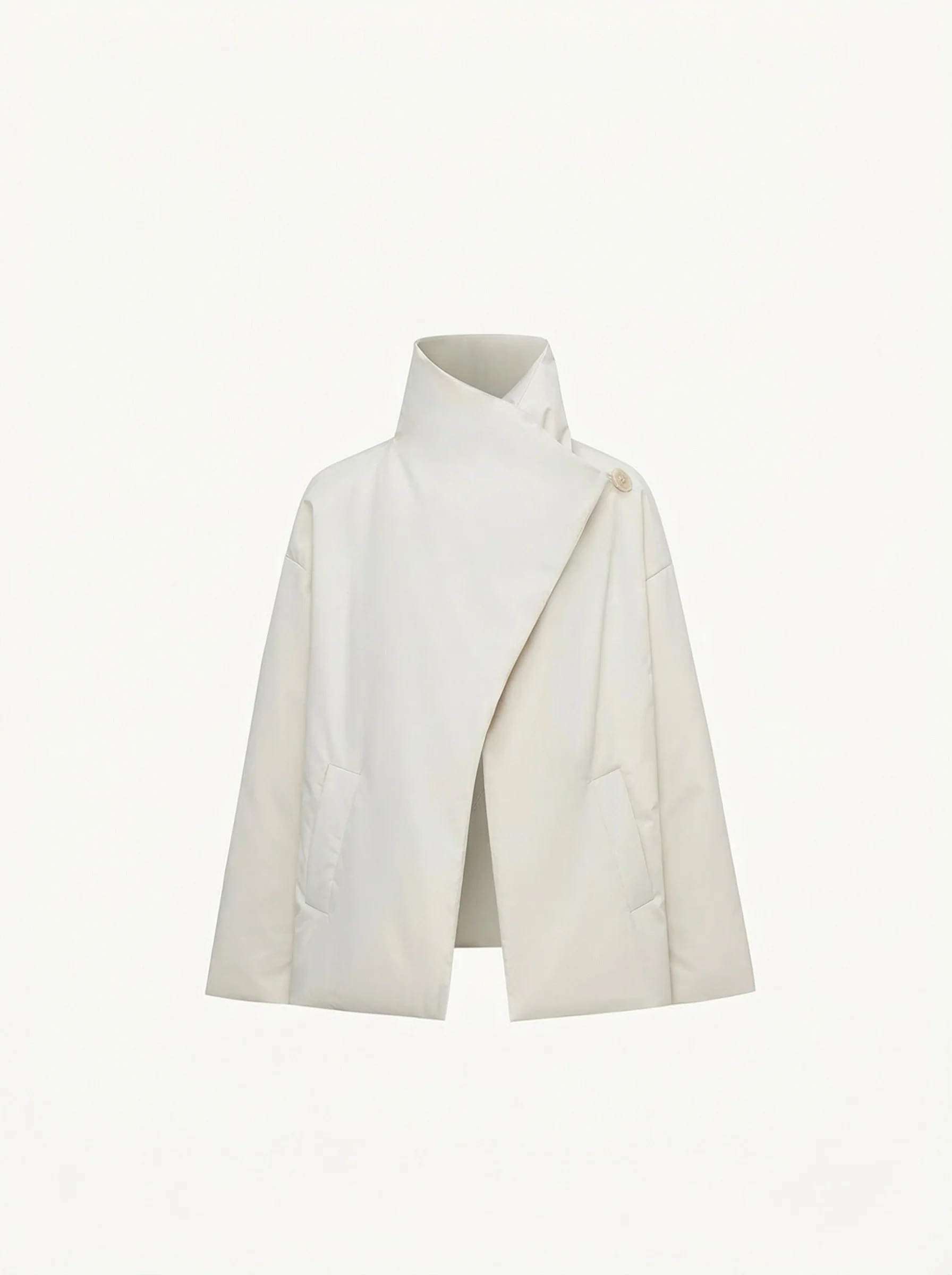 Short Stand-Collar Wrap Down Jacket