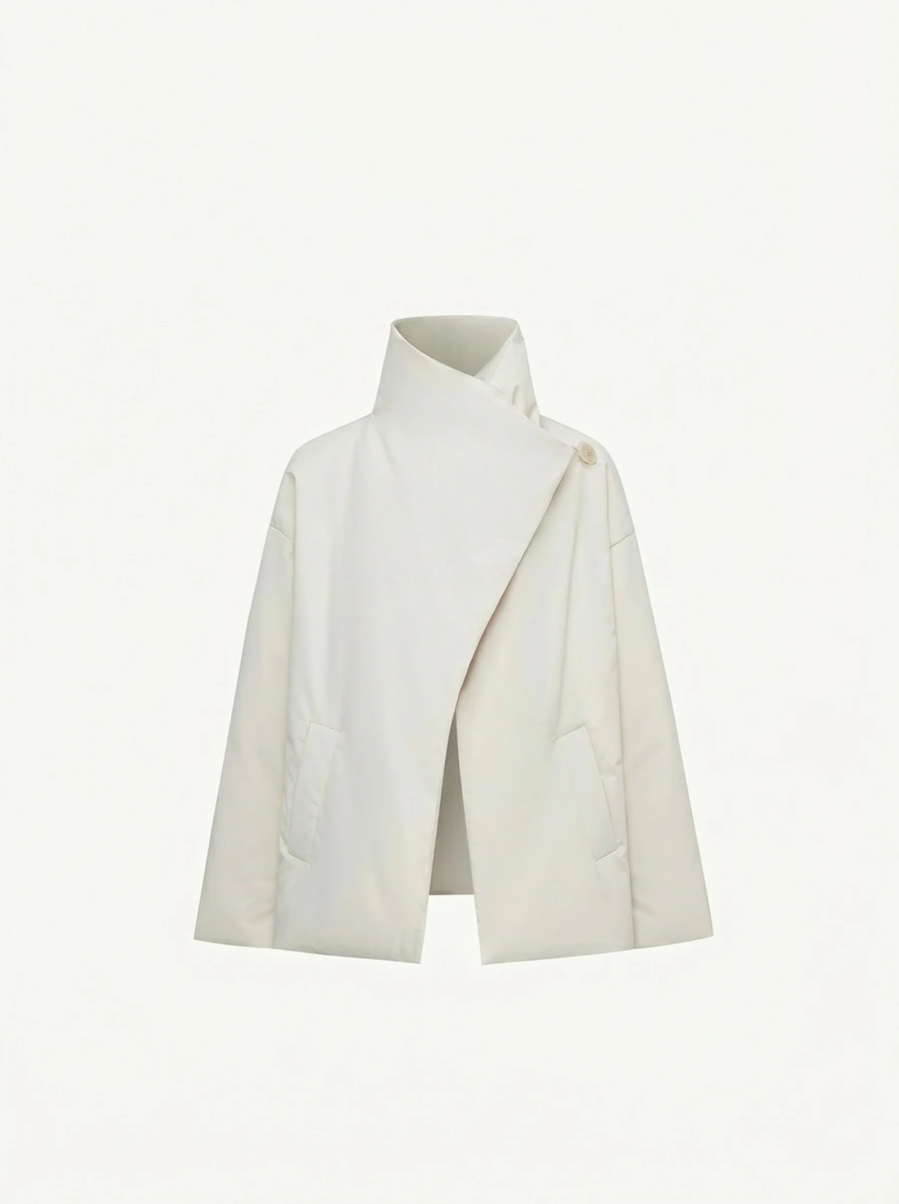 Short Stand-Collar Wrap Down Jacket - Image 4