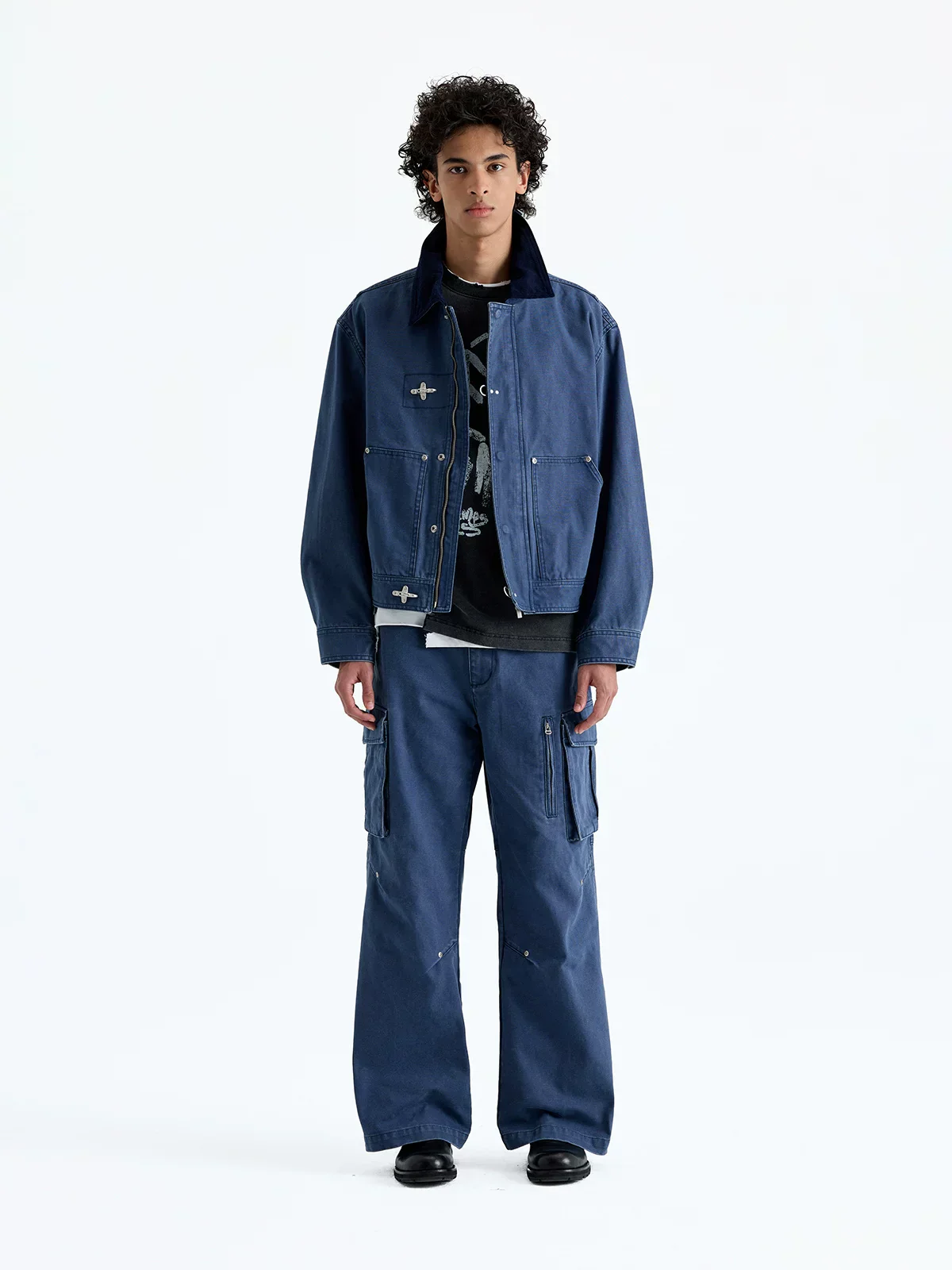 Short Washed Canvas Toggle Jacket