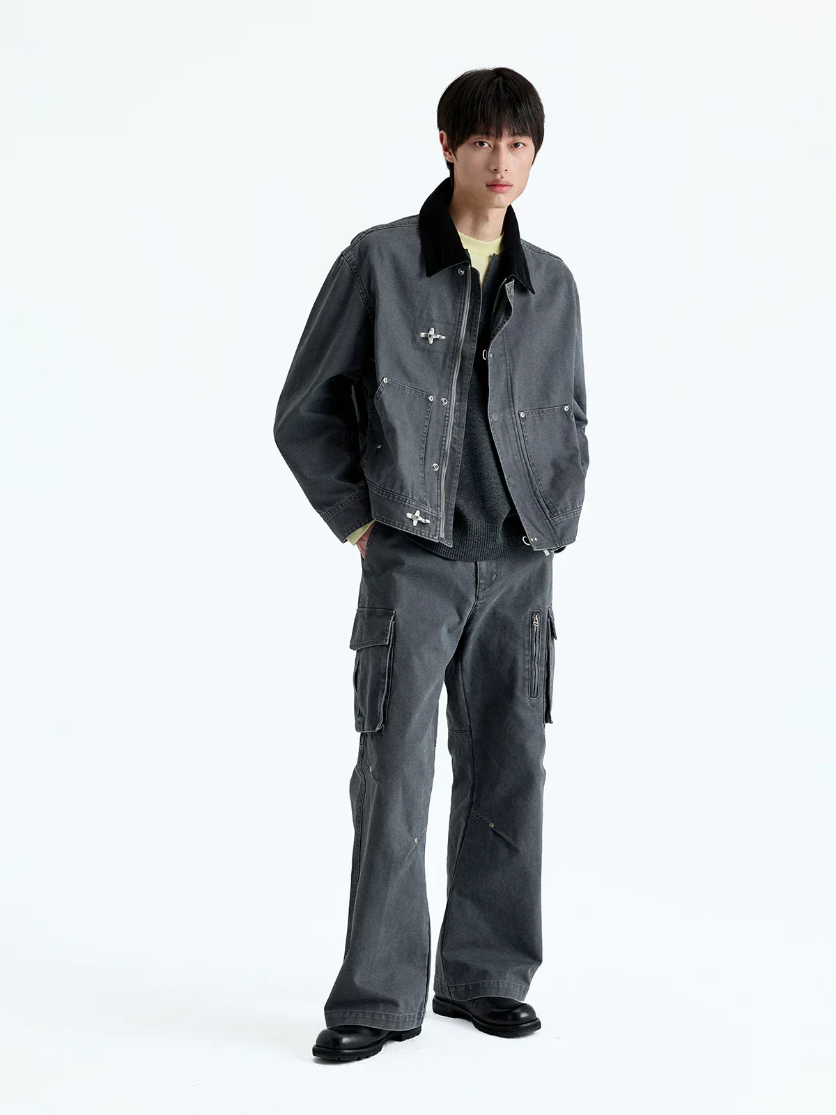 Short Washed Canvas Toggle Jacket - Image 4