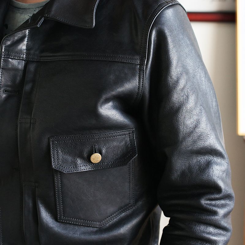 Shrunken Horsehide Trucker Jacket - Image 5