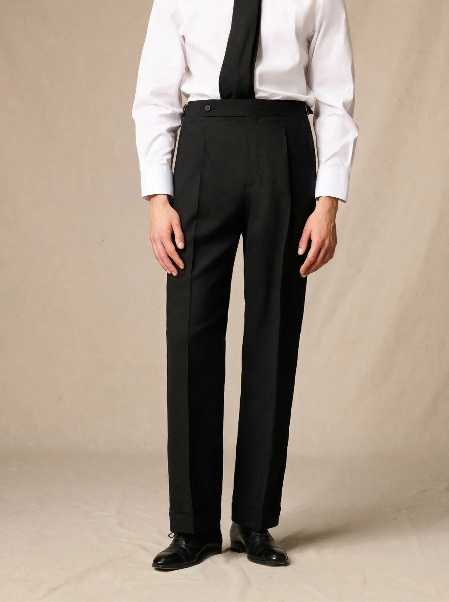 Side-Adjuster Wool Trousers - Image 3