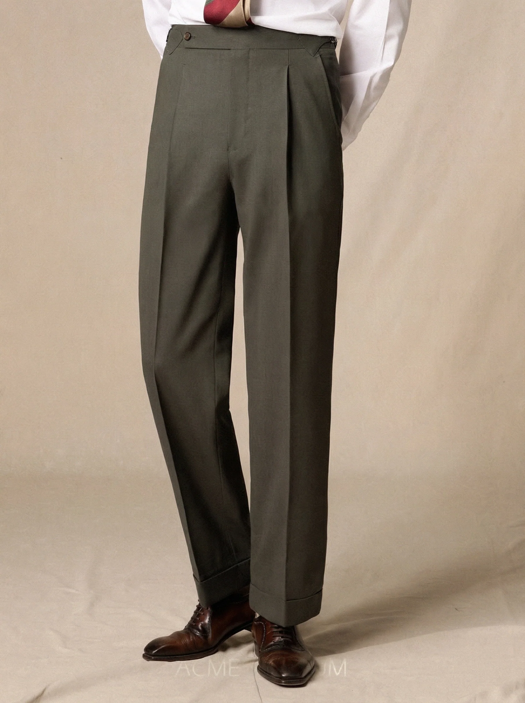 Side-Adjuster Wool Trousers - Image 4