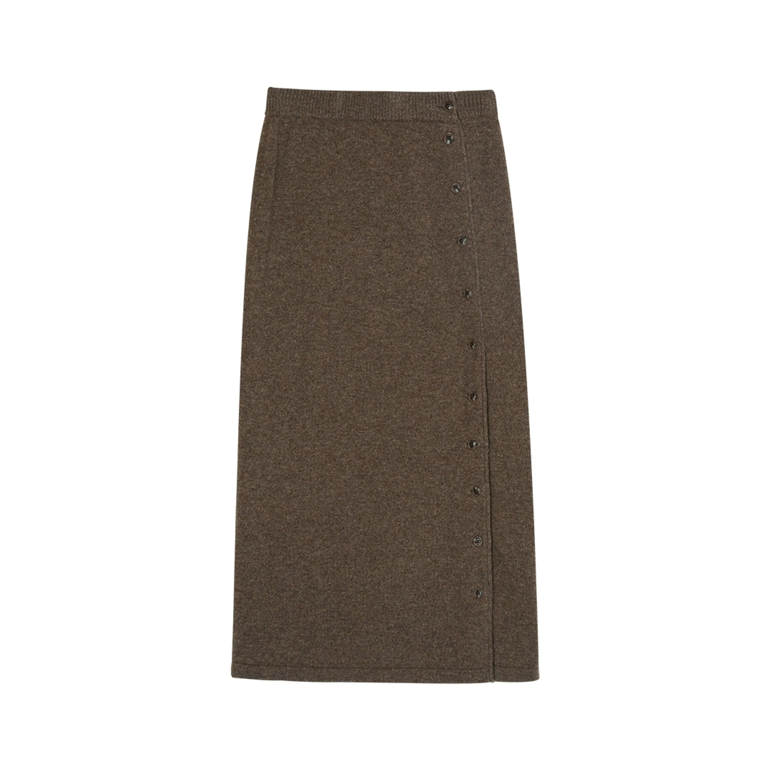 Side-Button Wool Knit Skirt - Image 7