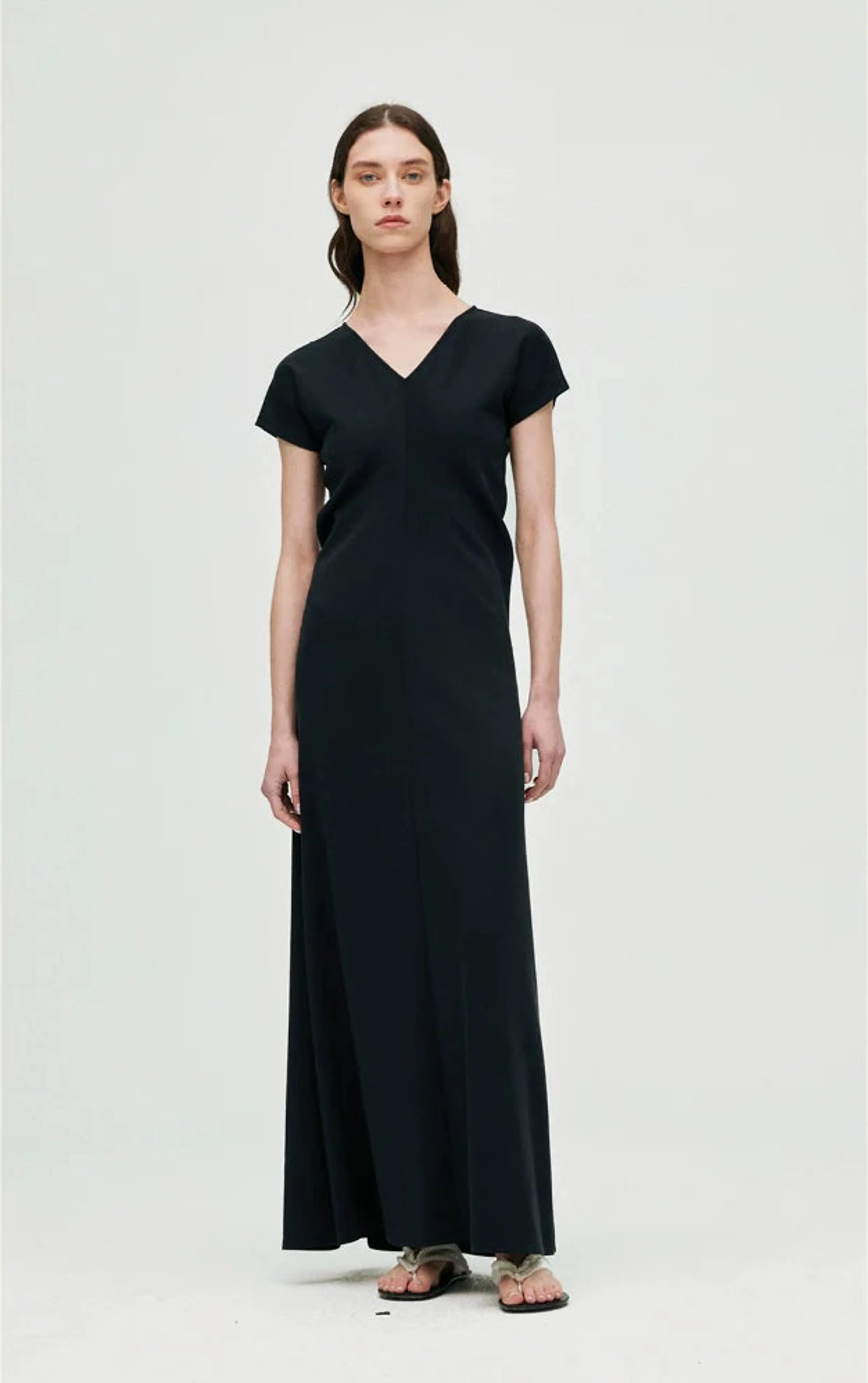 Side-Pleated V-Neck Maxi Dress - Image 7