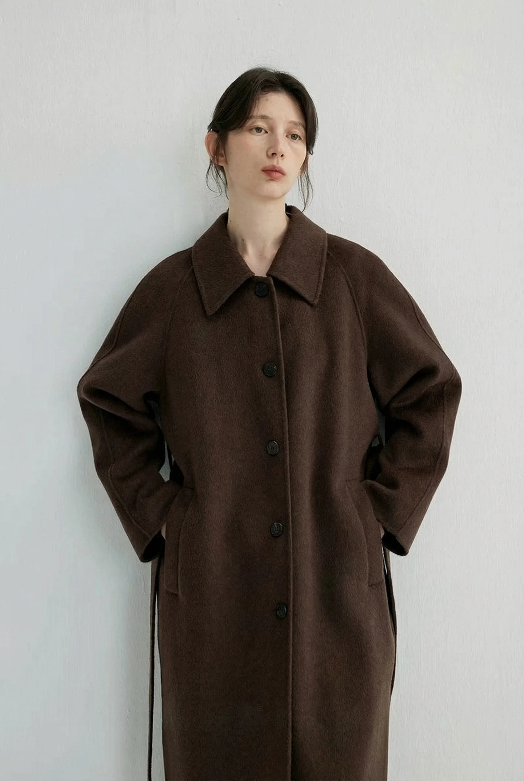 Side-Tie Long Coat - Image 5