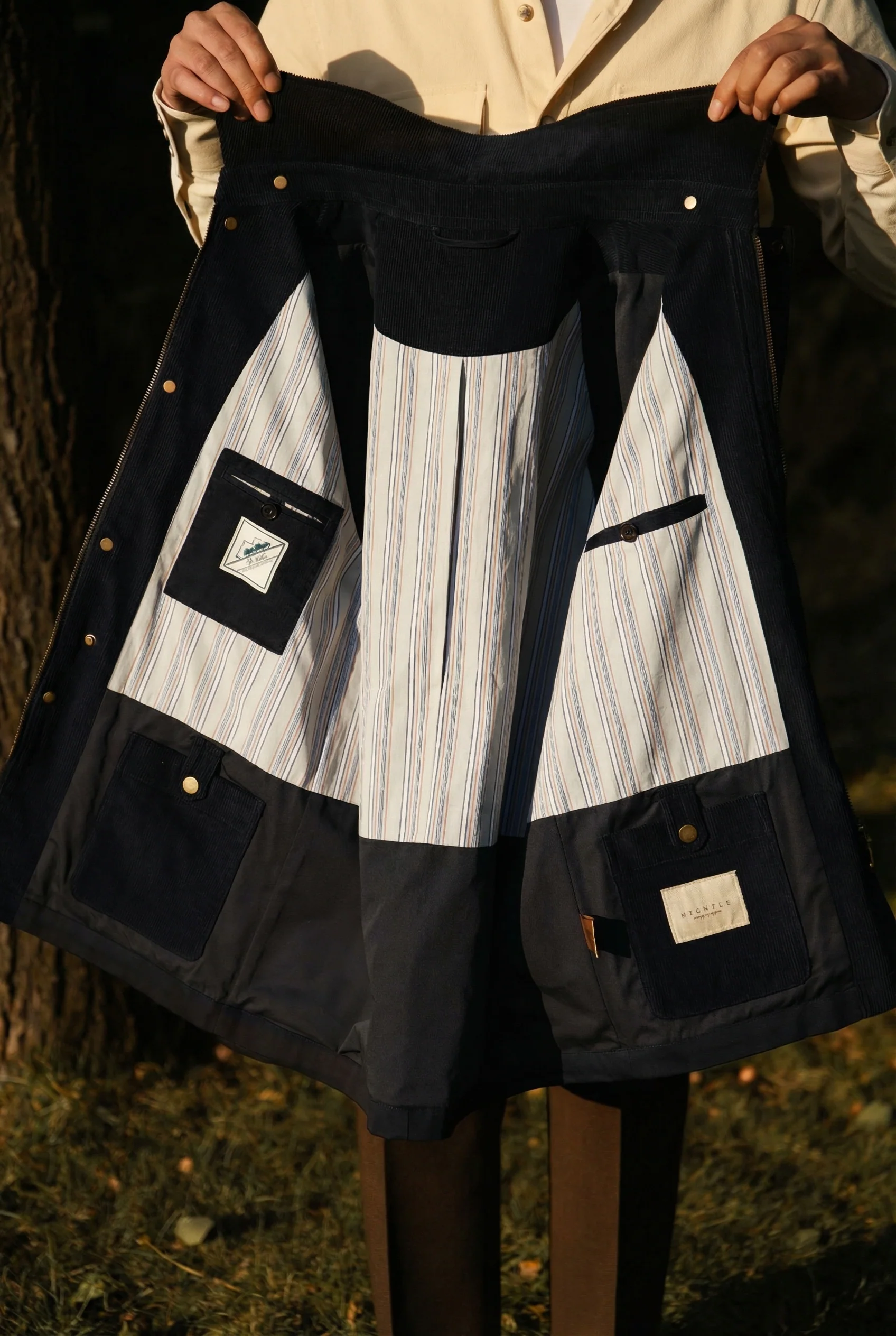 Silent Blue Cotton Raglan Field Jacket - Image 6