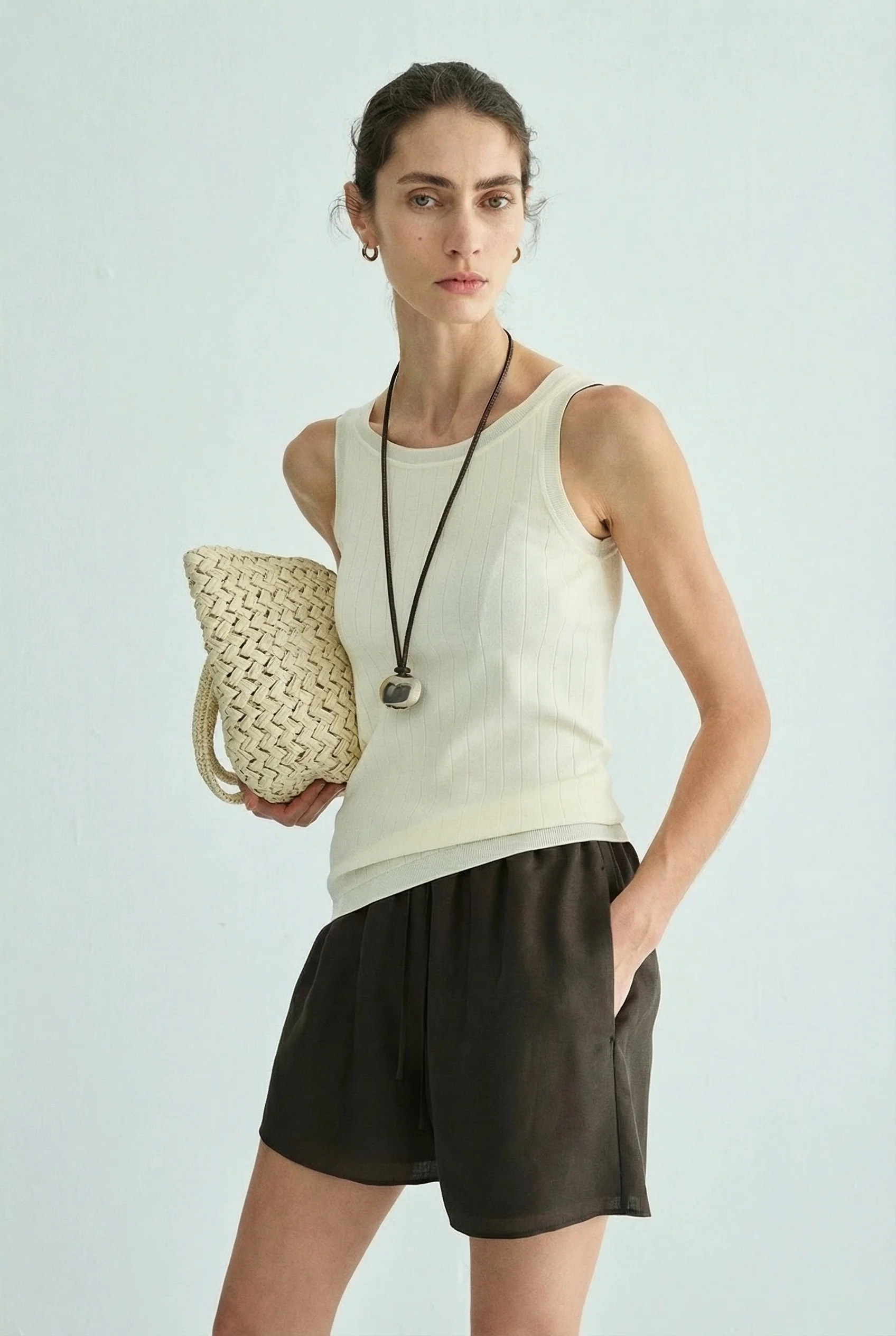 Silk-Blend Ribbed Tank - Image 9