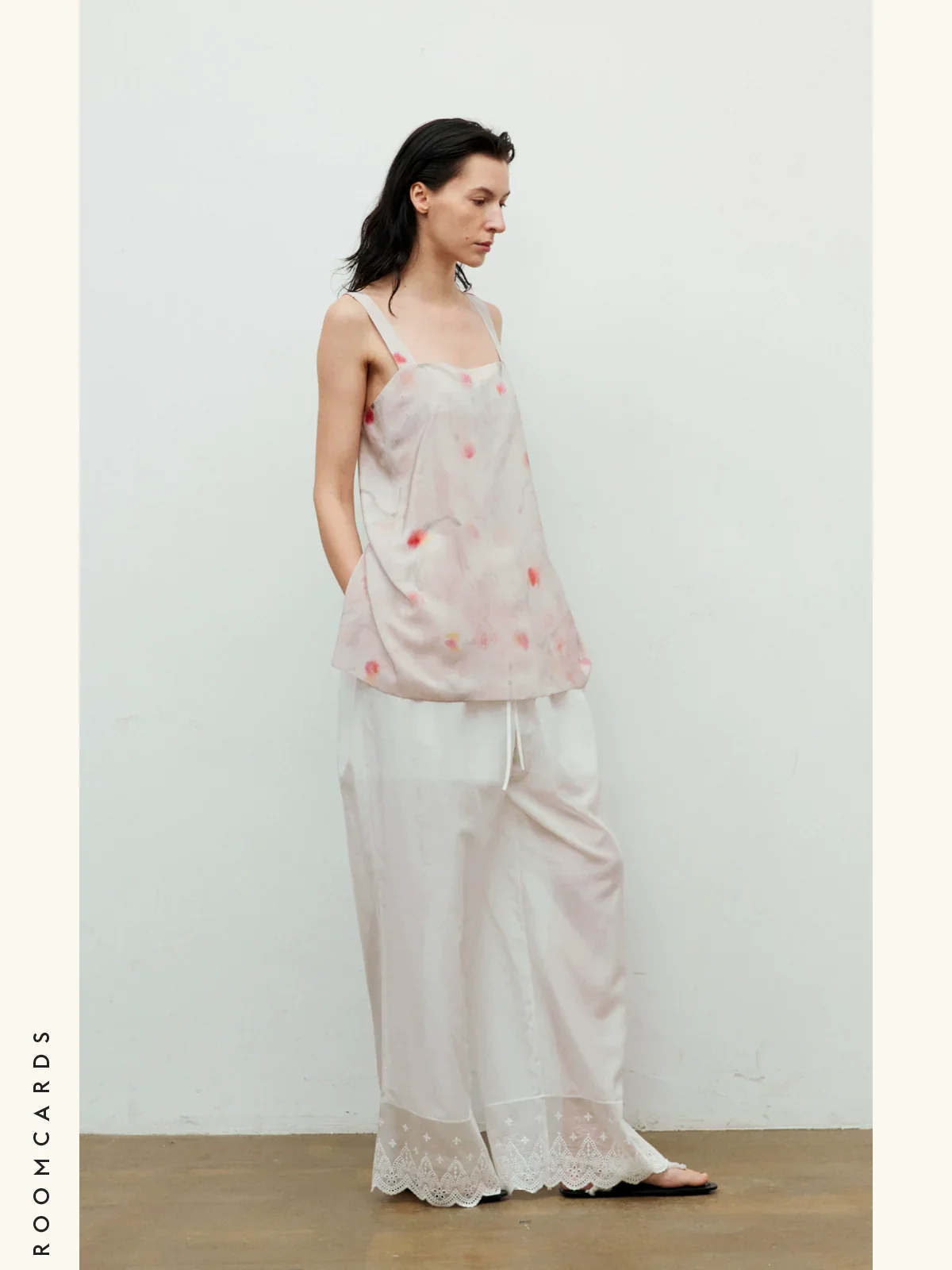 Silk-Cotton Lace Wide-Leg Pants - Image 3