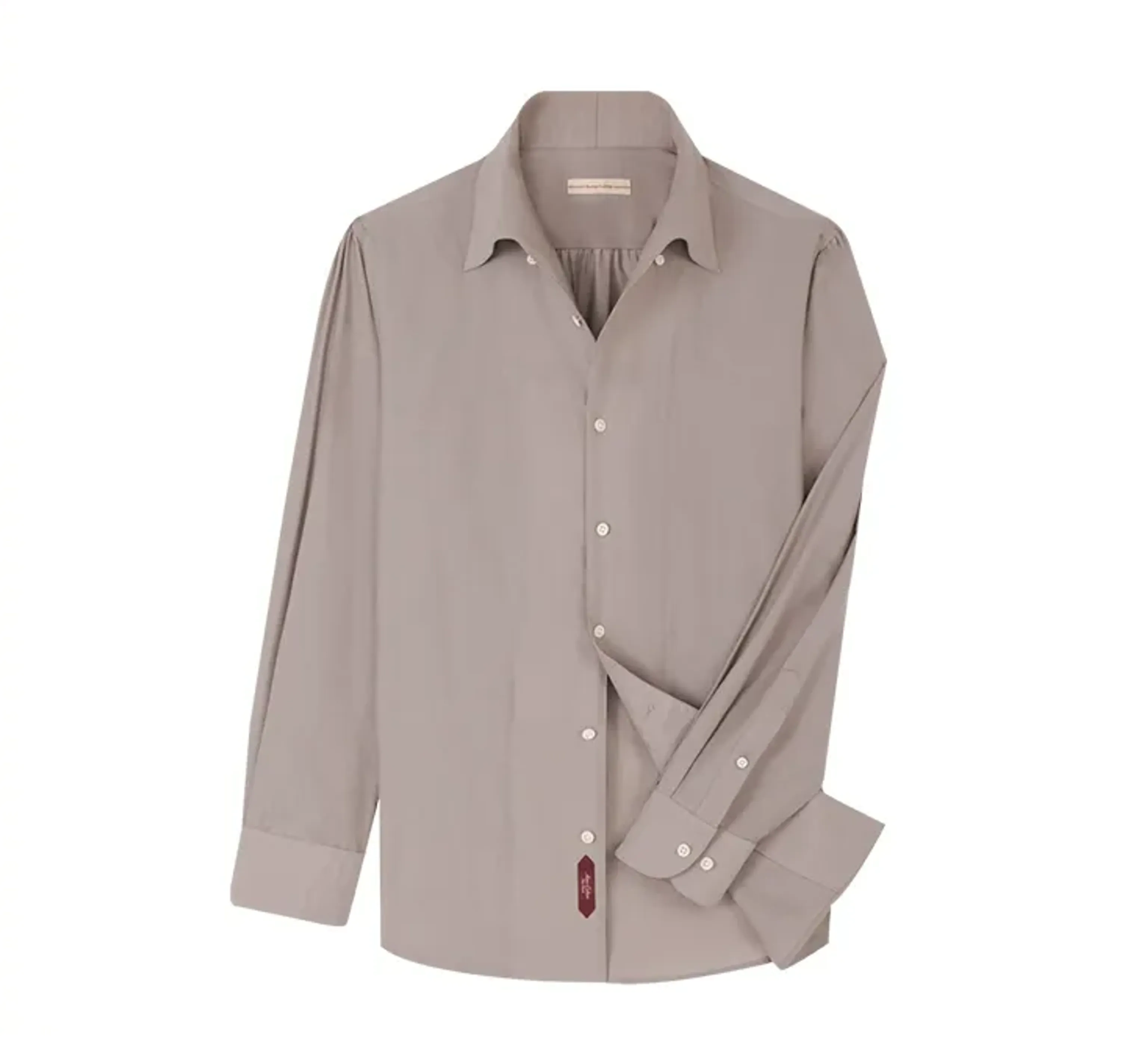 Silk-Cotton One-Piece Collar Shirt - Image 5
