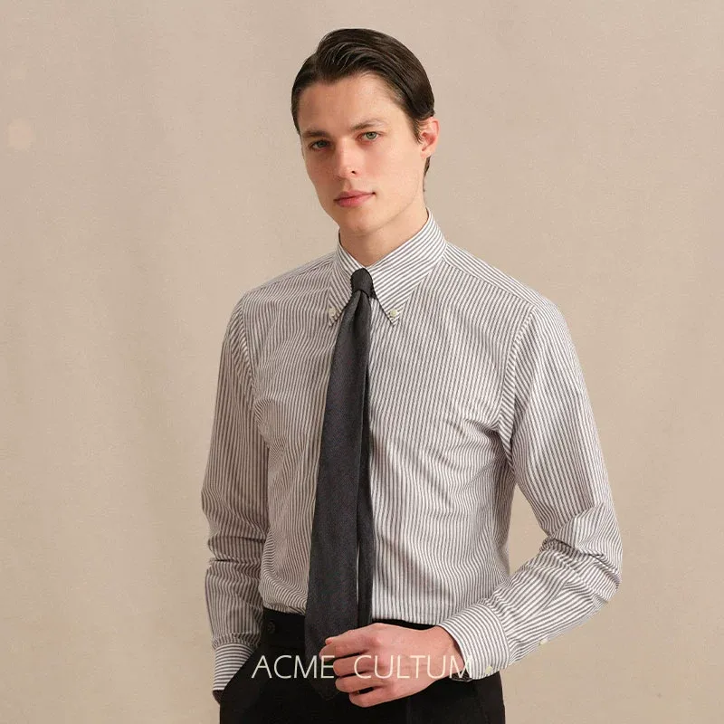 Silk-Cotton Pinstripe Button-Down Shirt - Image 2